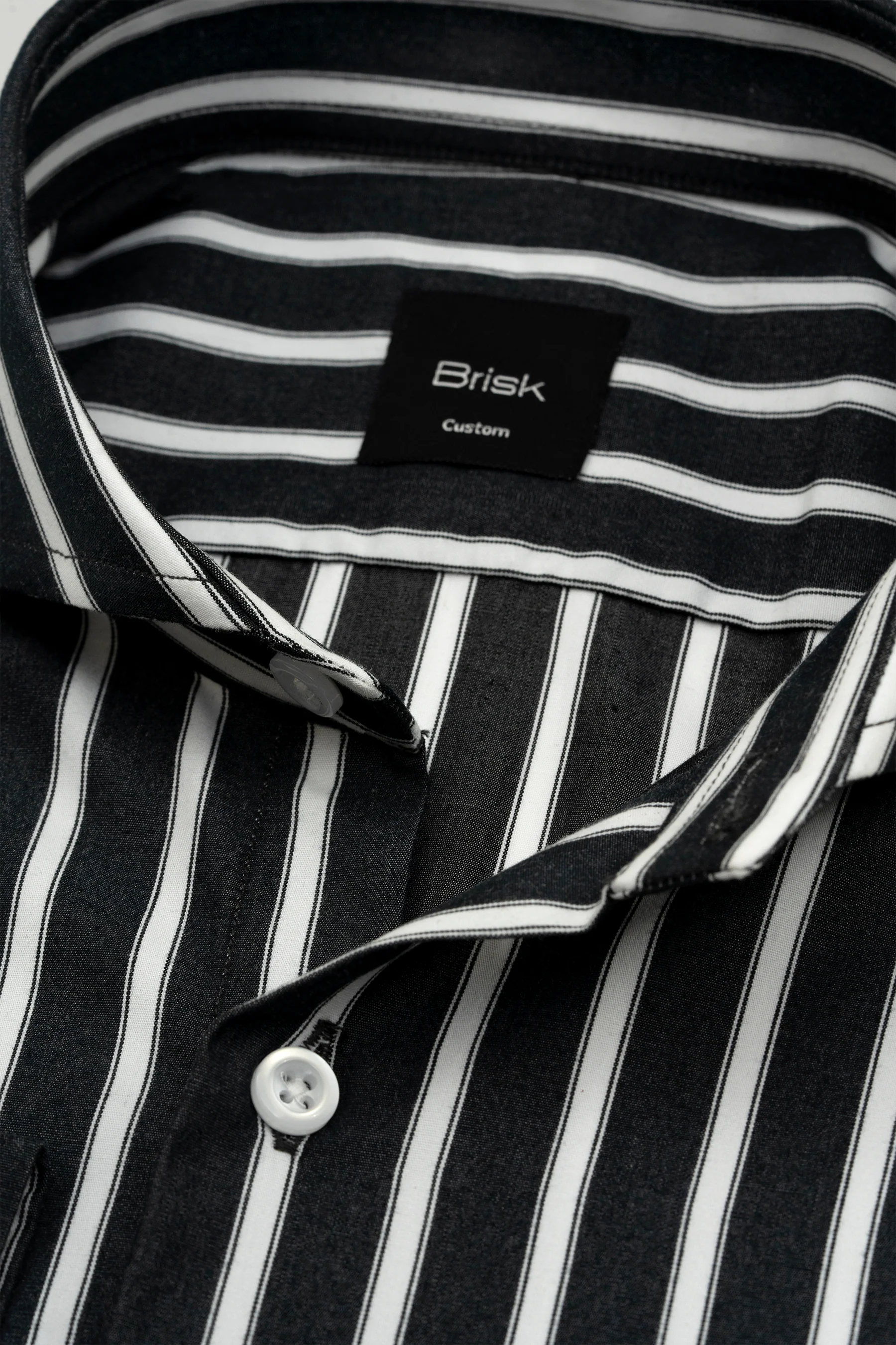 Black Bold Striped Wrinkle-Resistant Shirt - Image 4