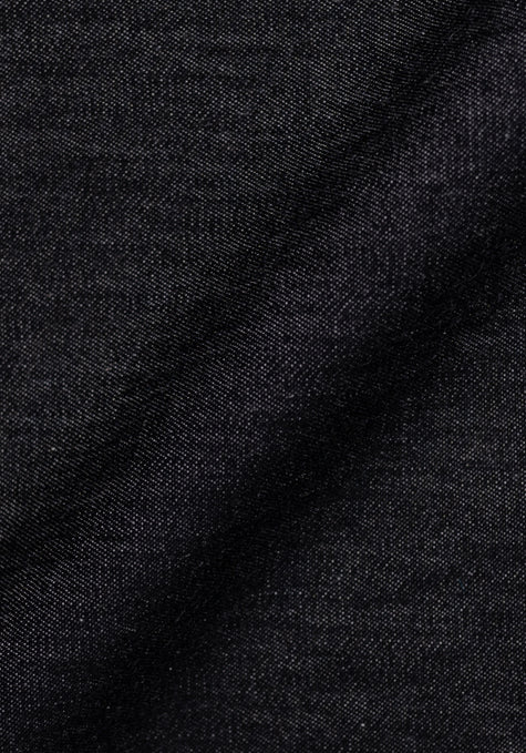 Black Denim Rinse Wash Shirt - Extreme Collar Unused Sample - Image 3