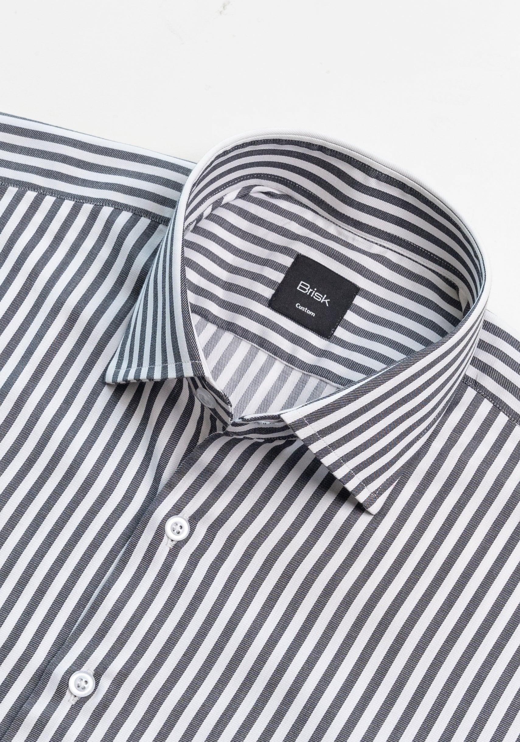 Black Stripes Shirt - Cutaway Classic Collar - Image 2