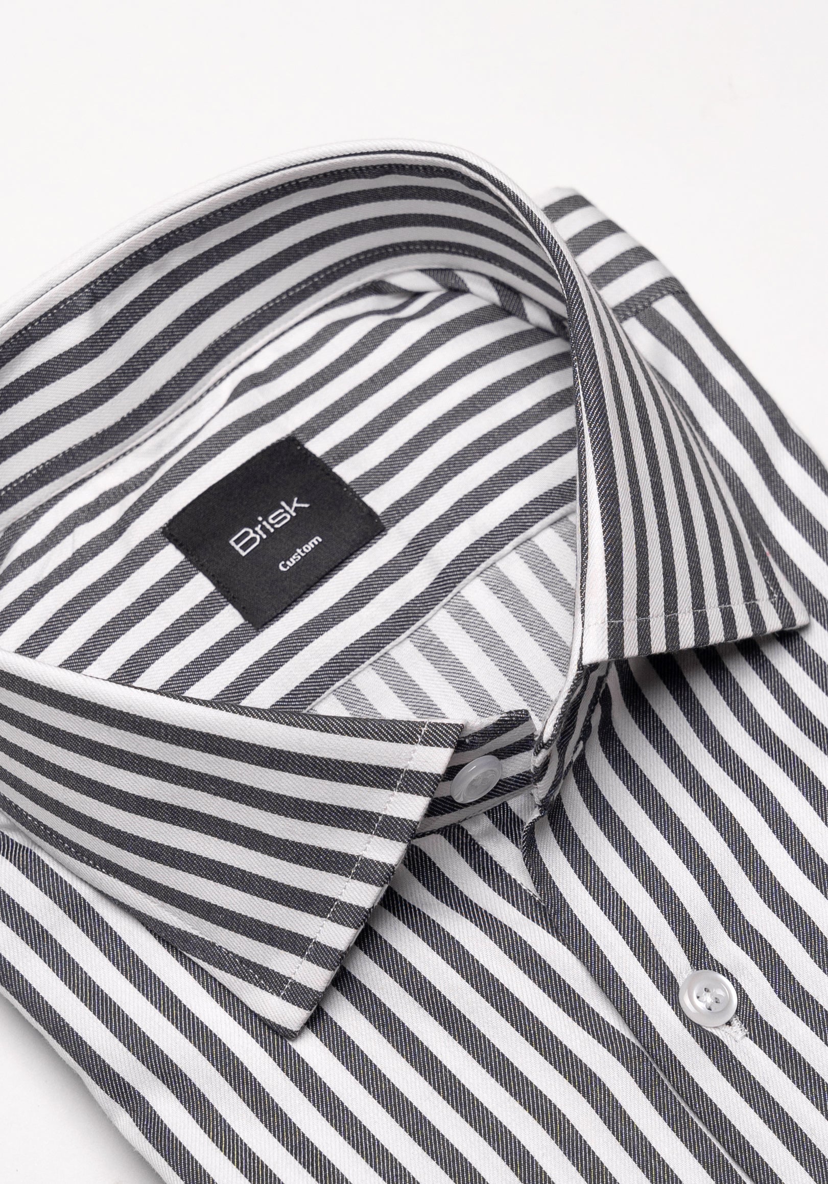 Black Stripes Shirt - Cutaway Classic Collar - Image 3