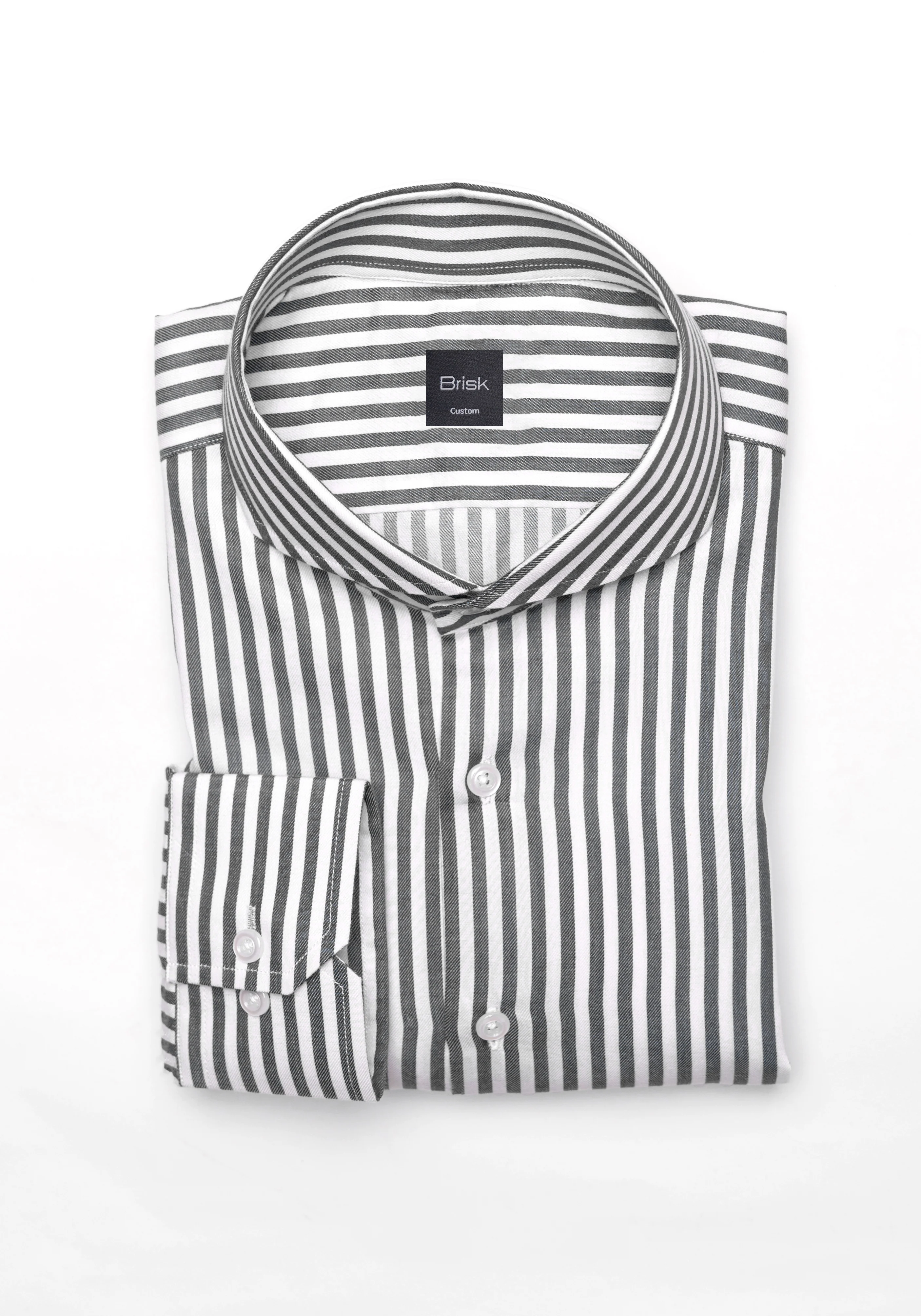 Black Stripes Shirt - Cutaway Extreme Collar