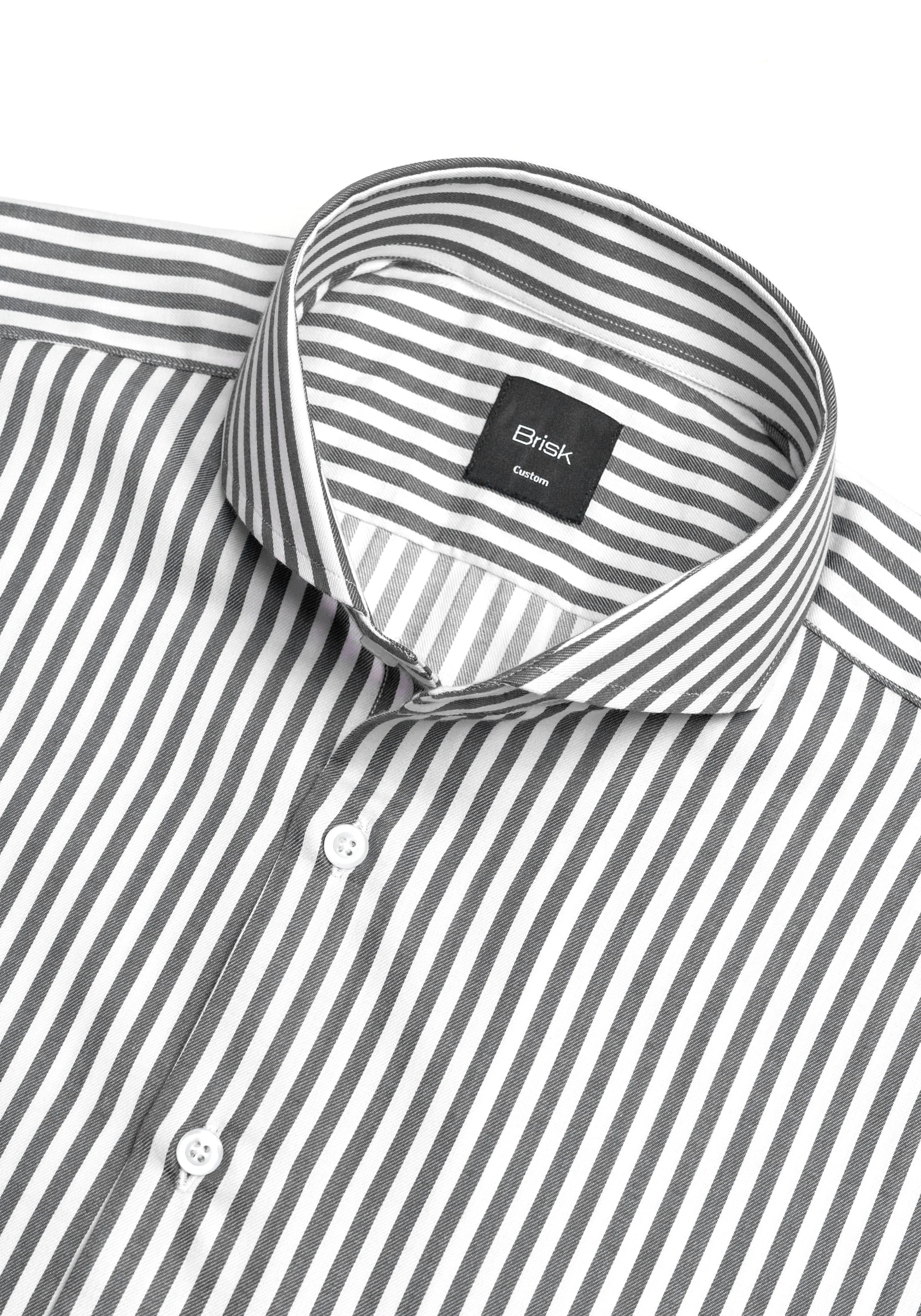 Black Stripes Shirt - Cutaway Extreme Collar - Image 3