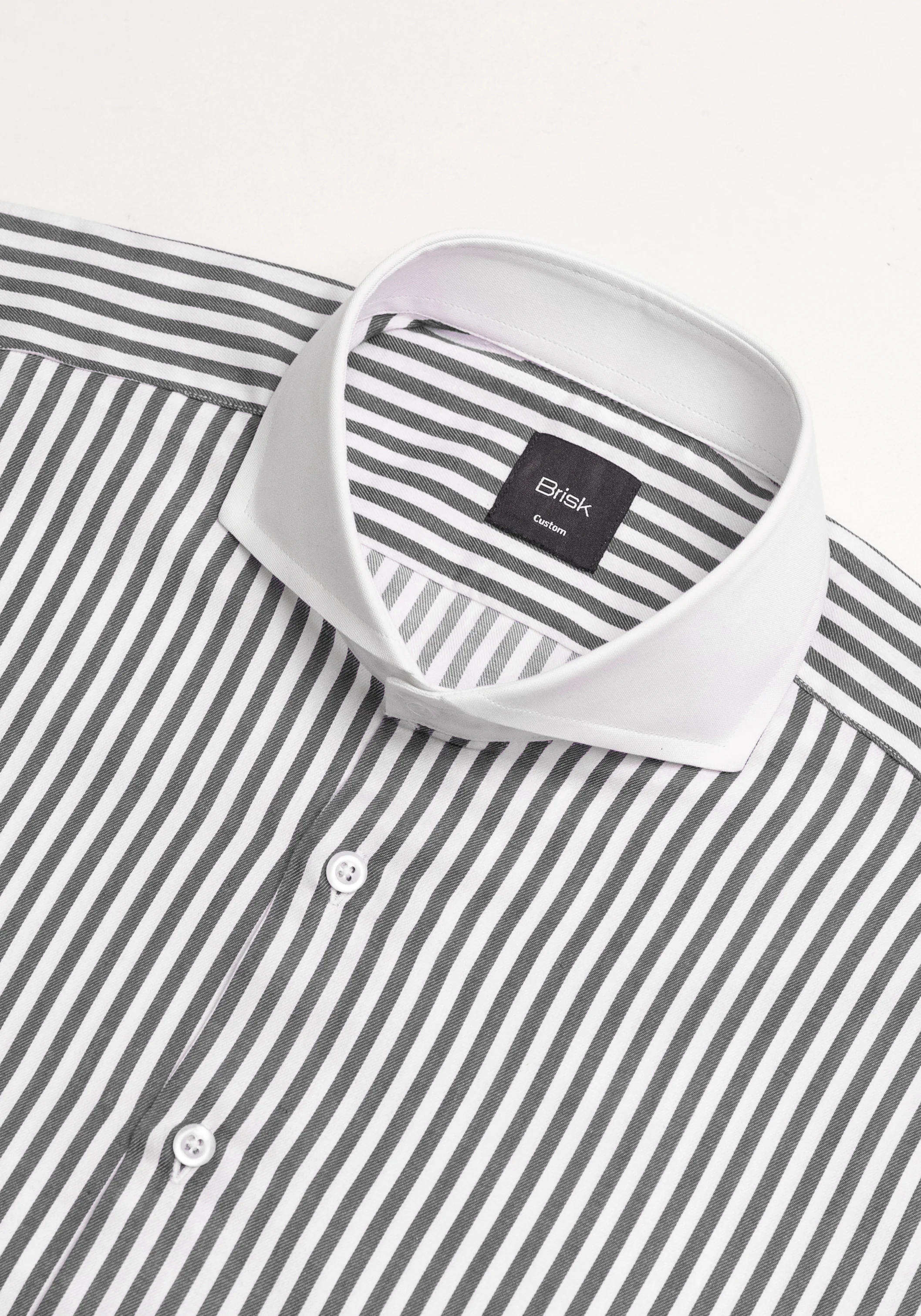 Black Stripes Shirt - White Cutaway Extreme Collar & French Cuffs - Image 2