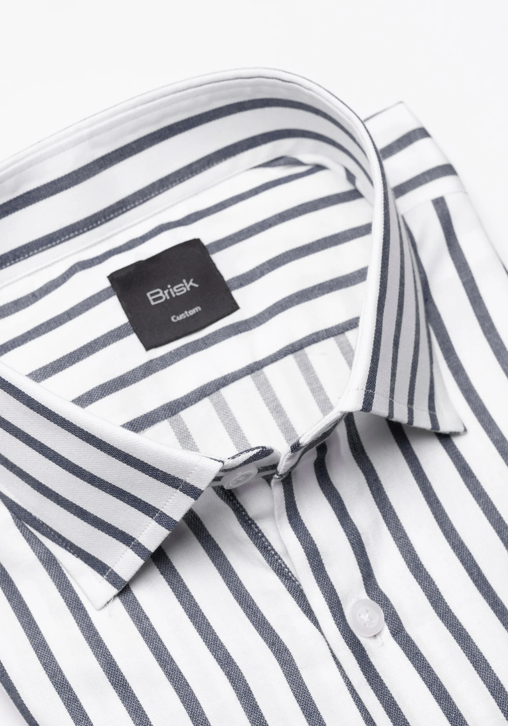 Black Wide Stripes Shirt - Cutaway Classic Collar - Image 2