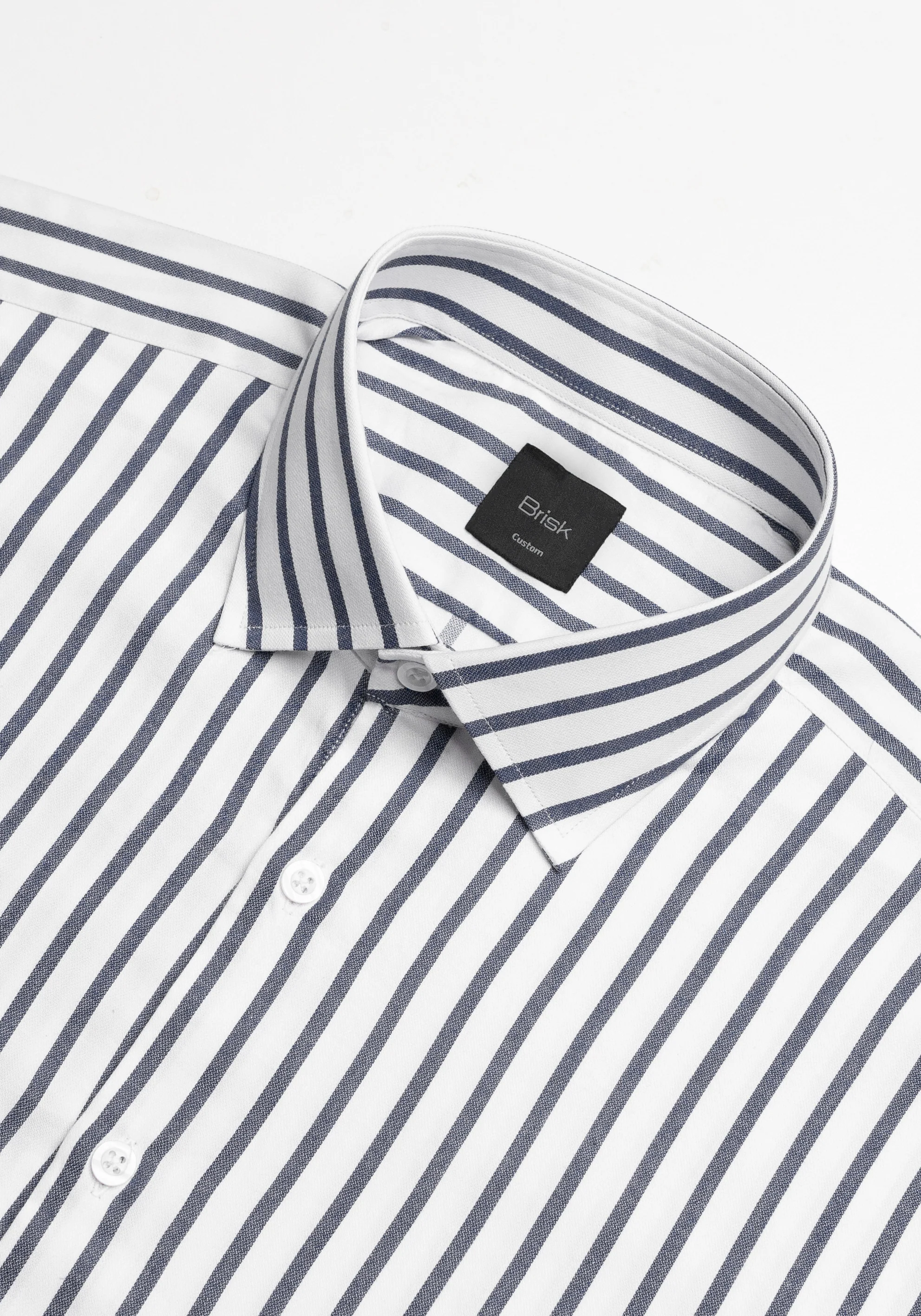Black Wide Stripes Shirt - Cutaway Classic Collar - Image 3