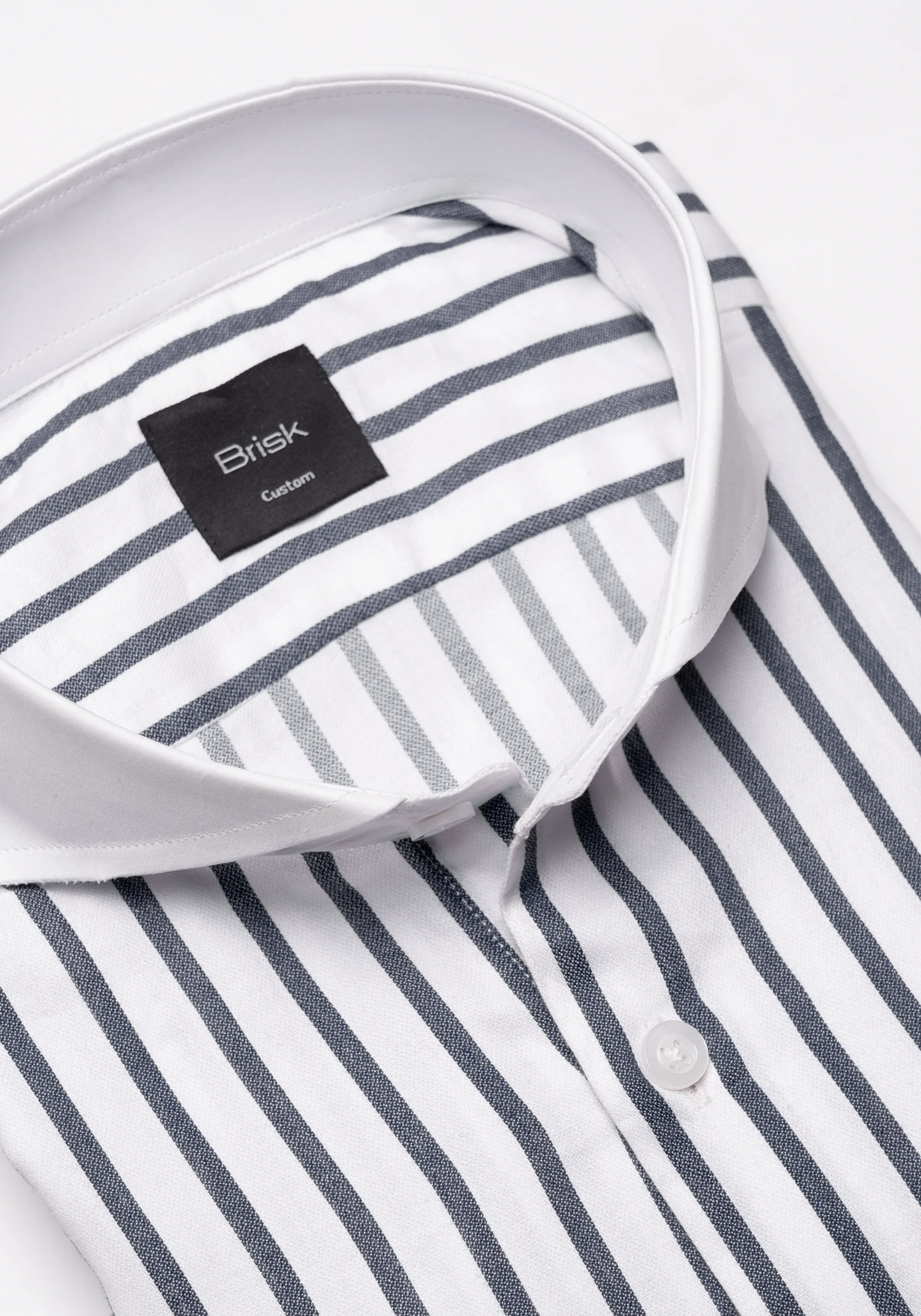 Black Wide Stripes Shirt - White Cutaway Extreme Collar & French Cuffs - Image 3