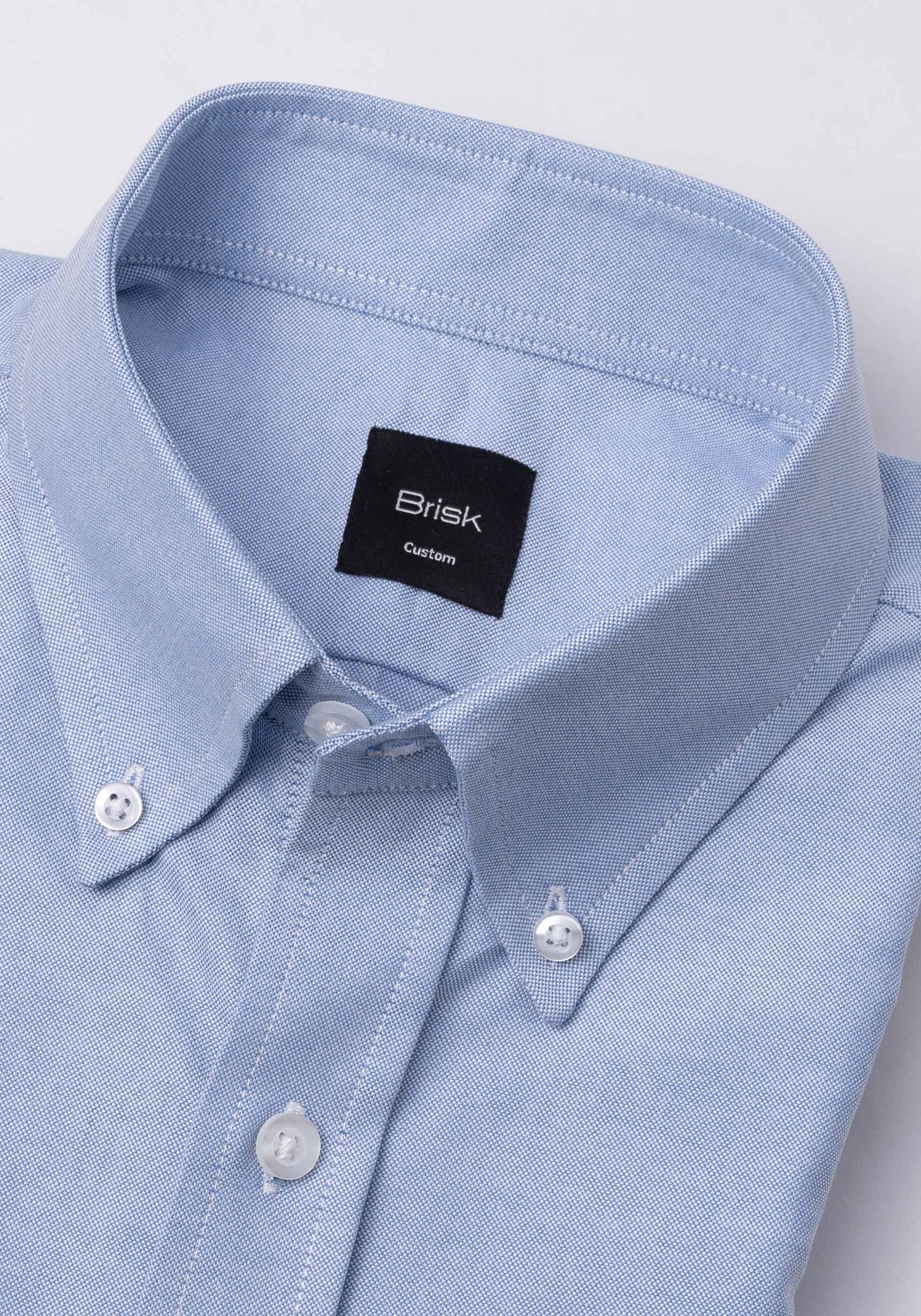 Blue Crisp Oxford Shirt Unused Sample - Image 2