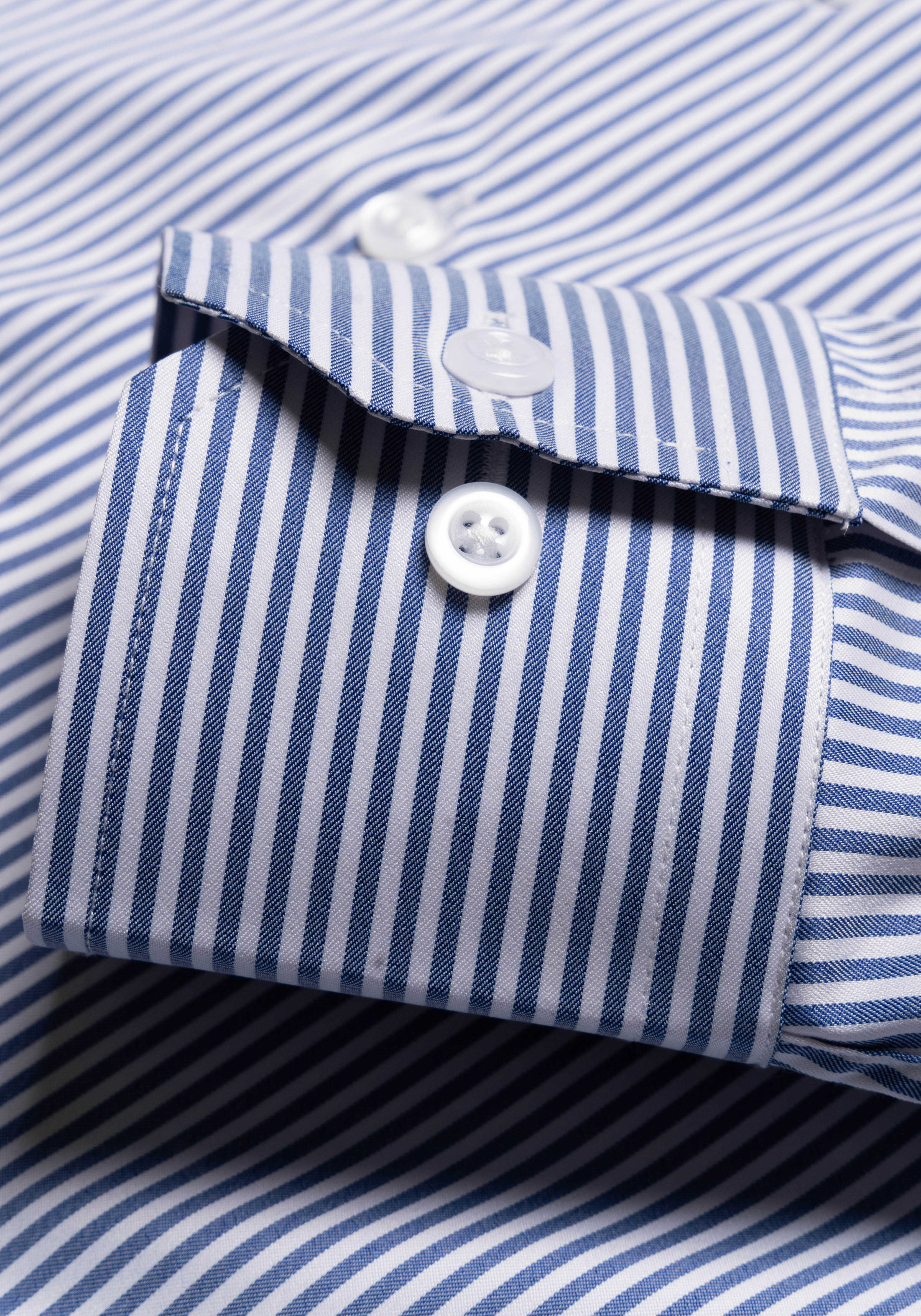Blue Performance Stretch Stripes Shirt-Wrinkle Free - Image 4