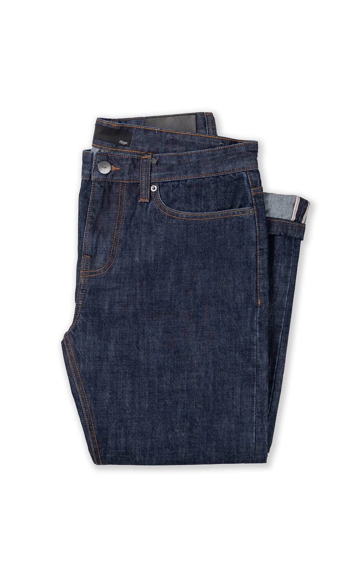 Blue Rinse Wash Slim Straight Selvedge Jeans - Stud - Image 6