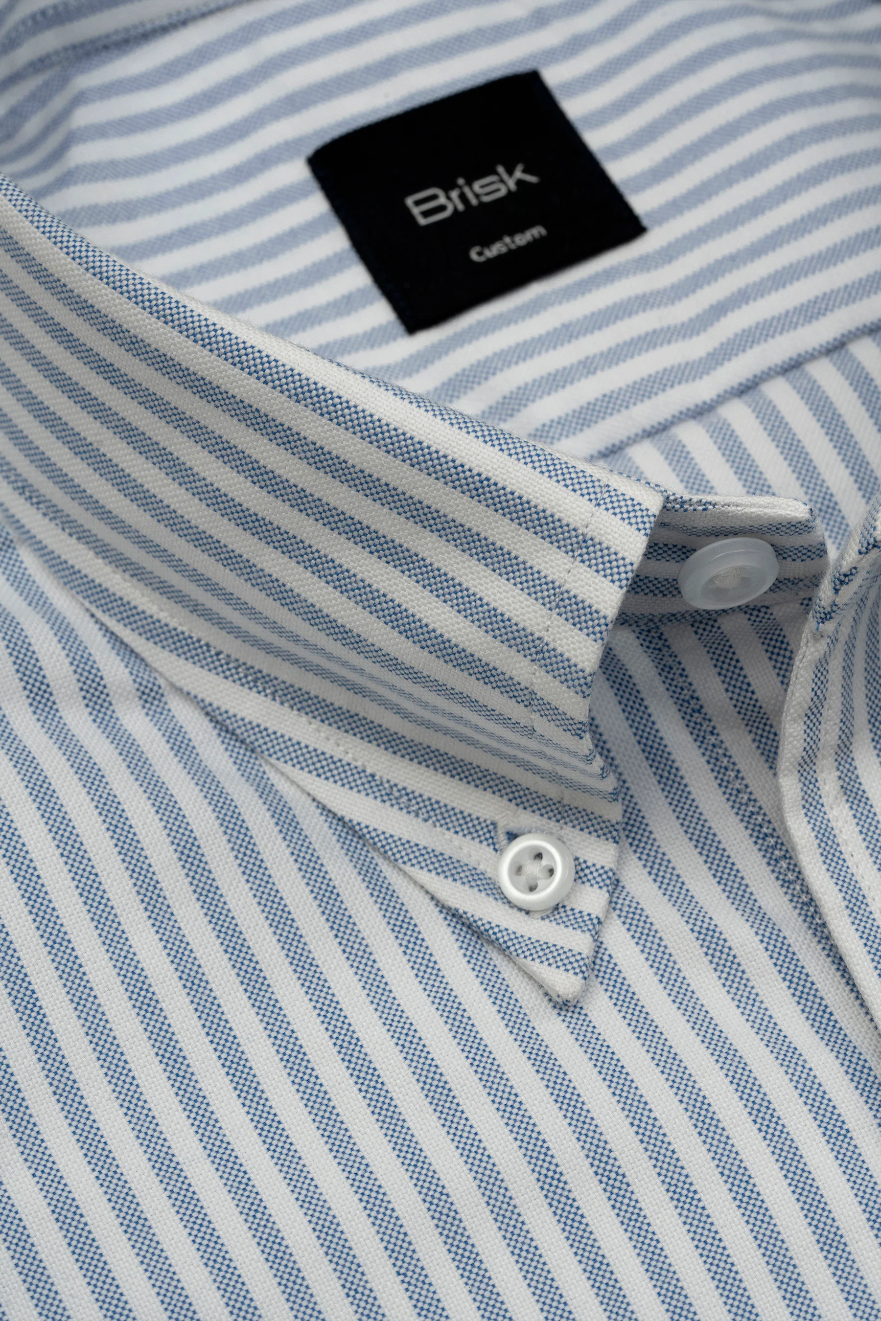 Blue Striped Oxford Two-Ply Shirt - Image 2