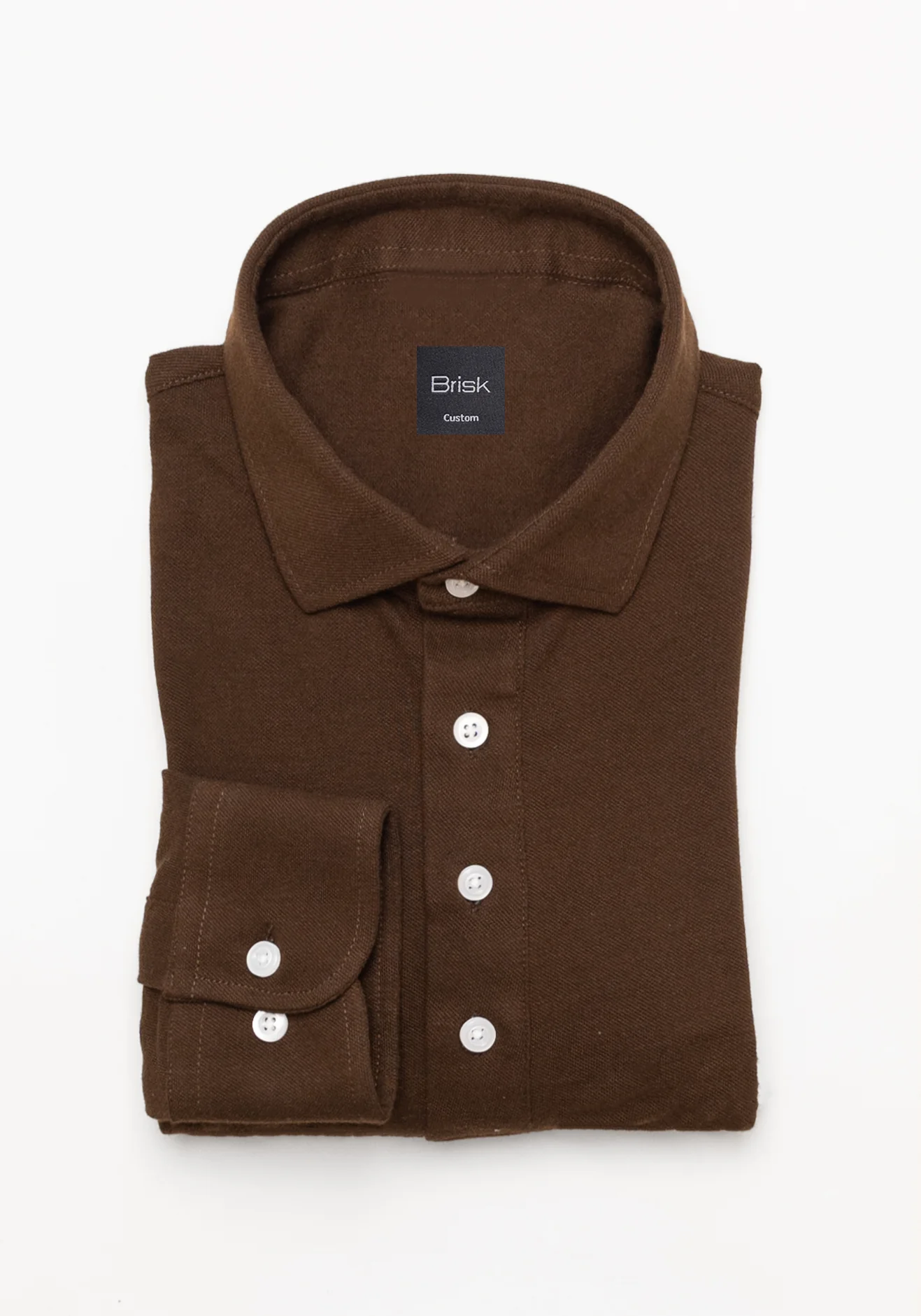 Brown Feather Soft Piqué Popover Full Sleeve Polo Shirt - Image 3