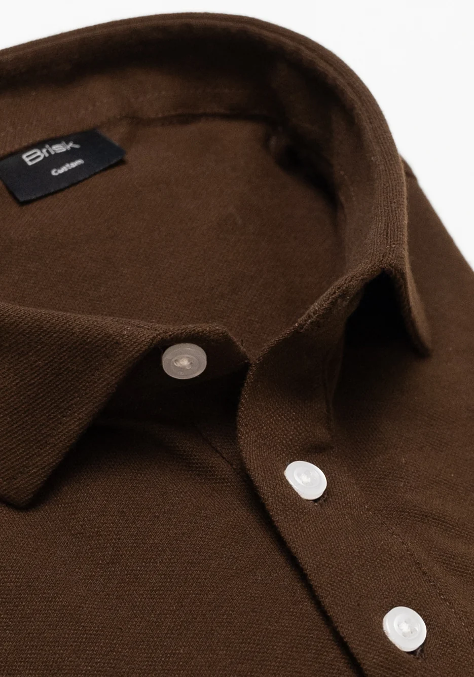 Brown Feather Soft Piqué Popover Full Sleeve Polo Shirt - Image 4