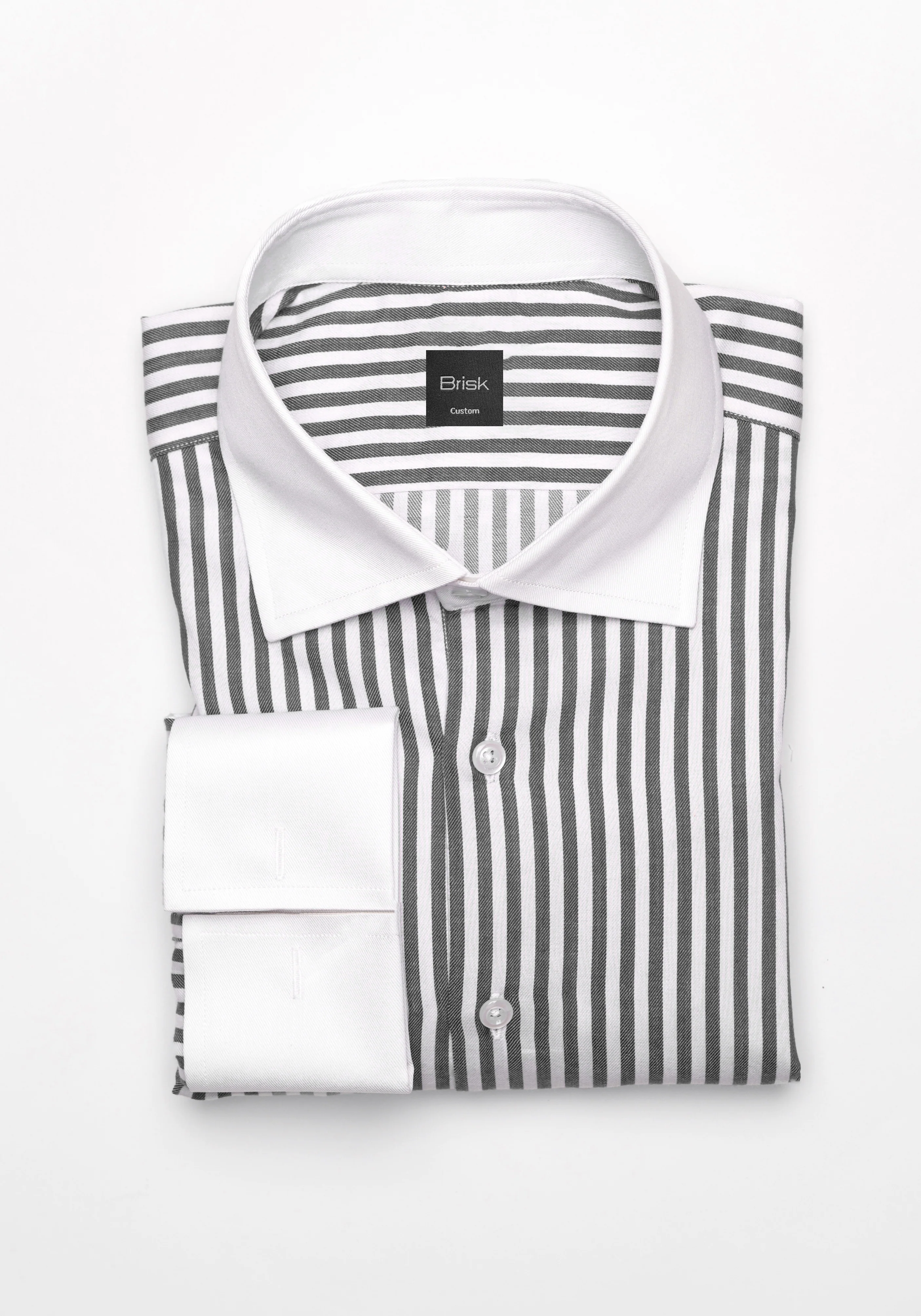 Black Stripes Shirt - White Cutaway Classic Collar & French Cuffs