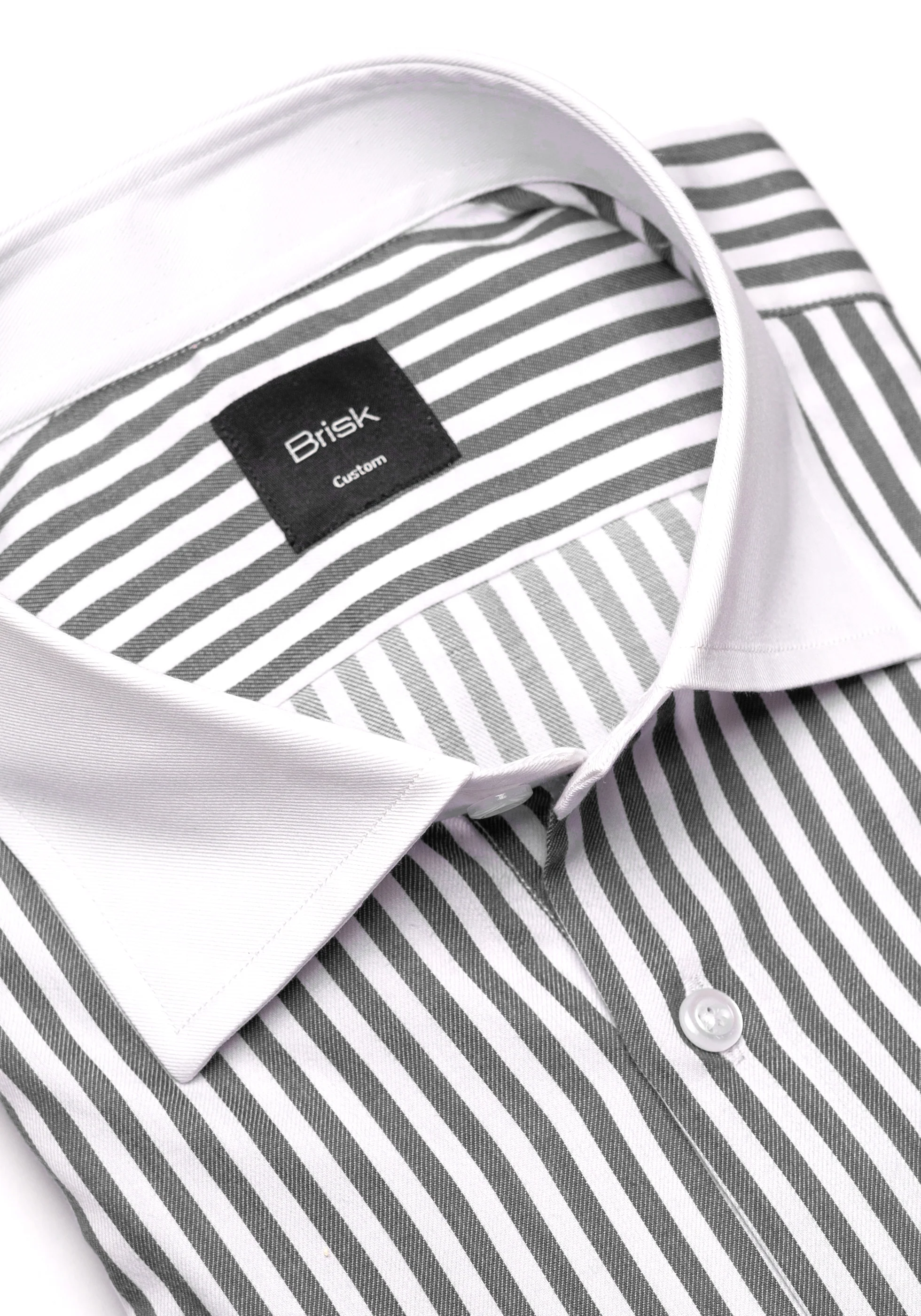 Black Stripes Shirt - White Cutaway Classic Collar & French Cuffs - Image 2