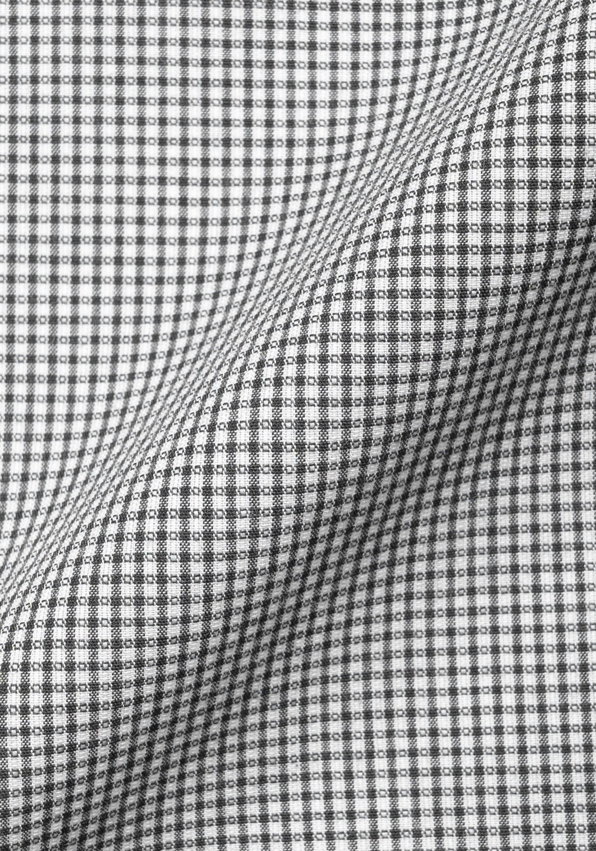 Crisp Black Dobby Checks - Wrinkle Resistant Unused Sample