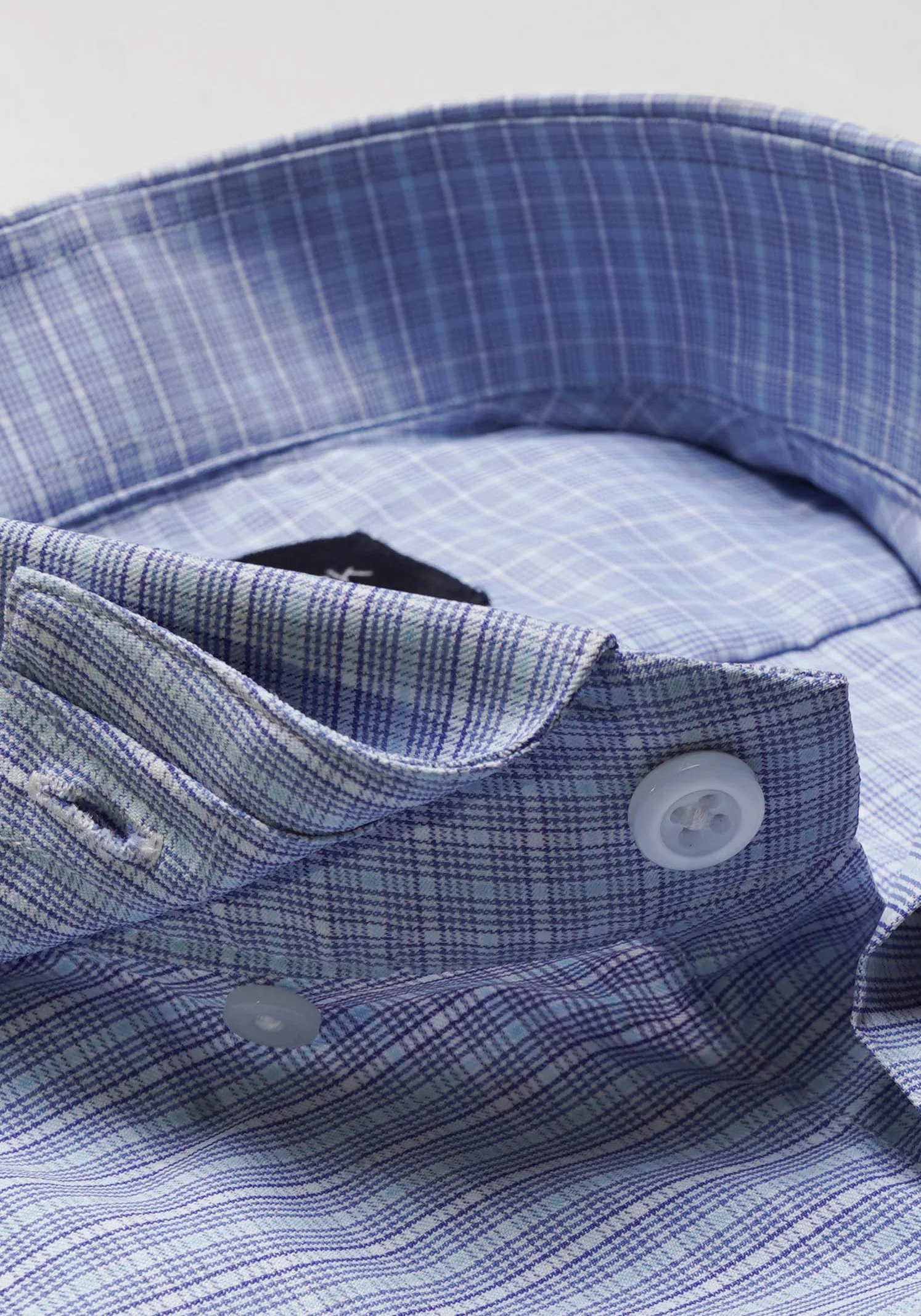 Crisp Blue Grid Traveller Performance Stretch Shirt - Image 3