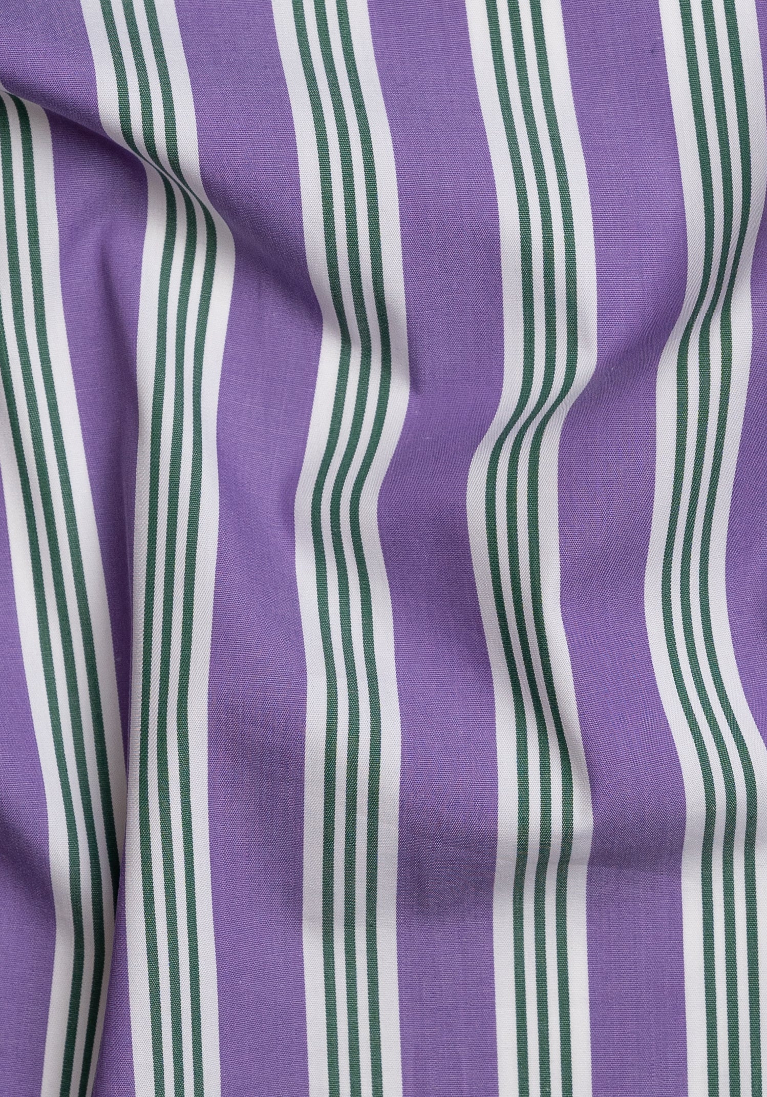 Crisp Purple Green Bold Stripes - Wrinkle Resistant Unused Sample - Image 3
