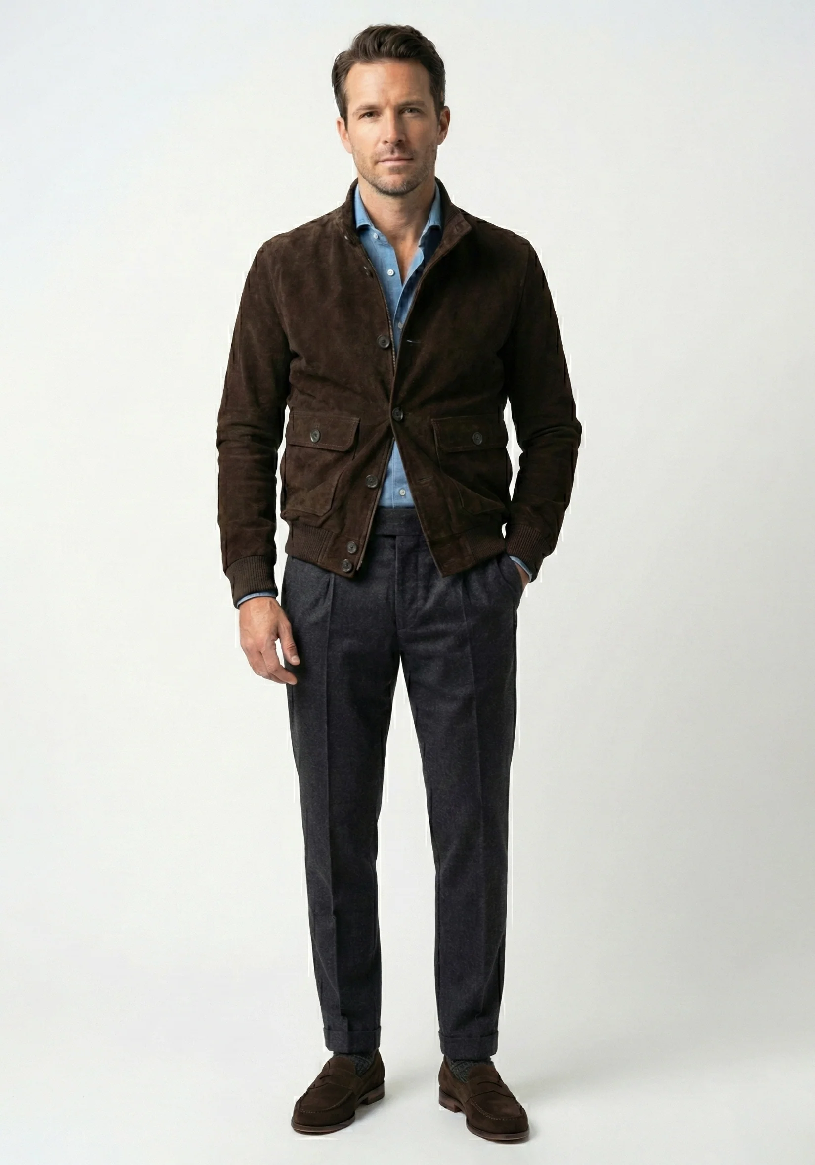 Dark Brown Suede Jacket - Image 4