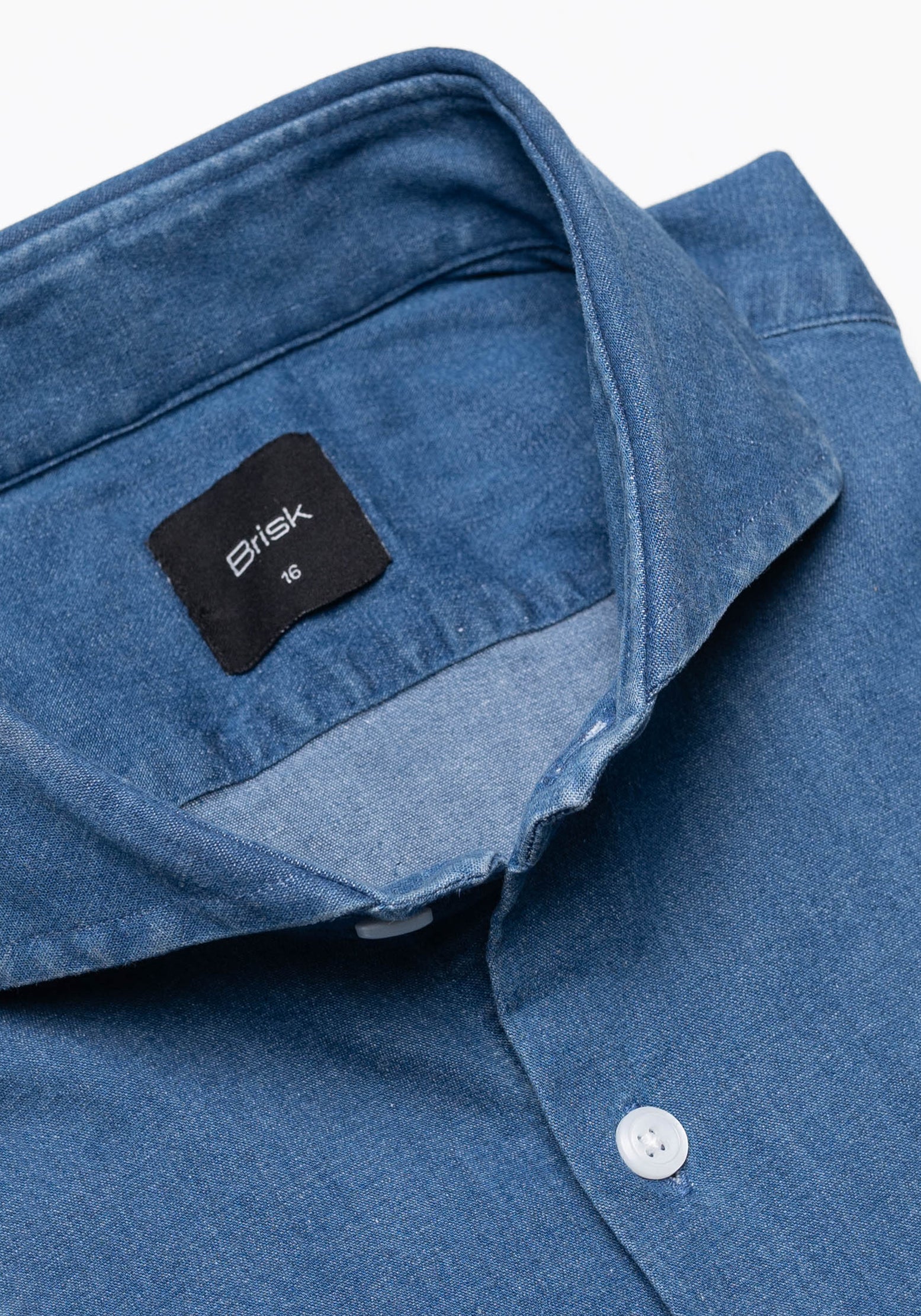 Medium Dark Denim Shirt  - Cutaway Extreme Collar - Image 4
