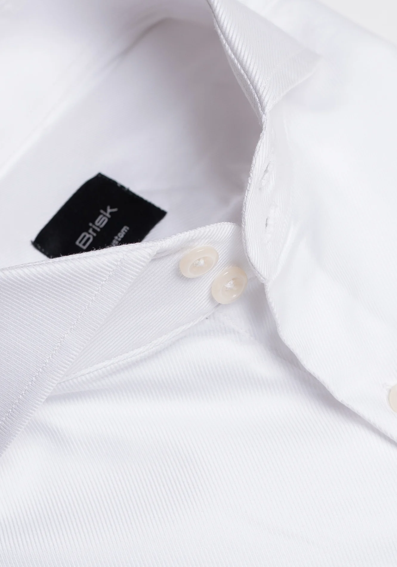 Egyptian Pearl White Bold Twill Shirt - French Cuffs - Image 3