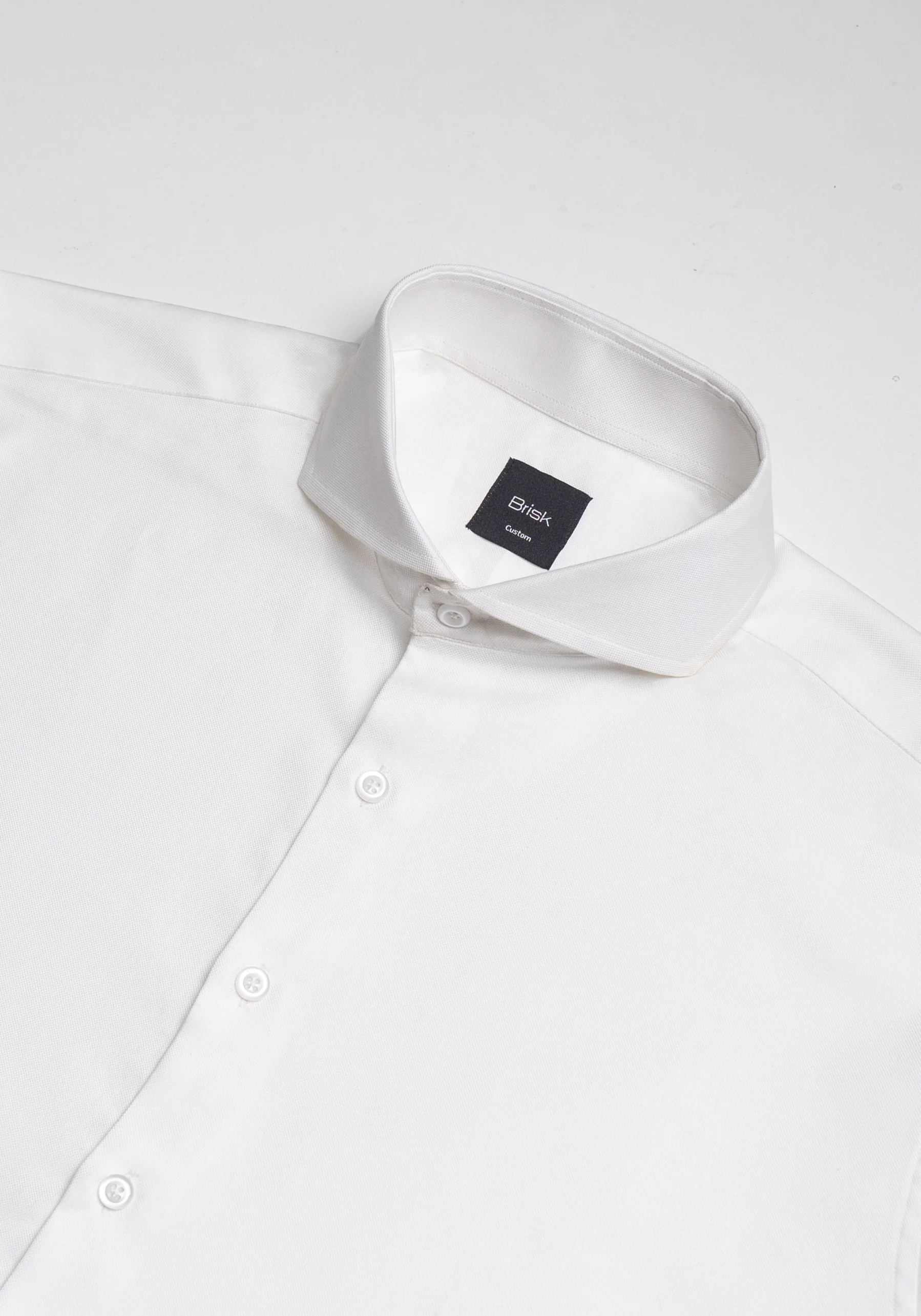 Egyptian Pearl White Pinpoint Shirt - Cutaway Extreme Collar - Image 3