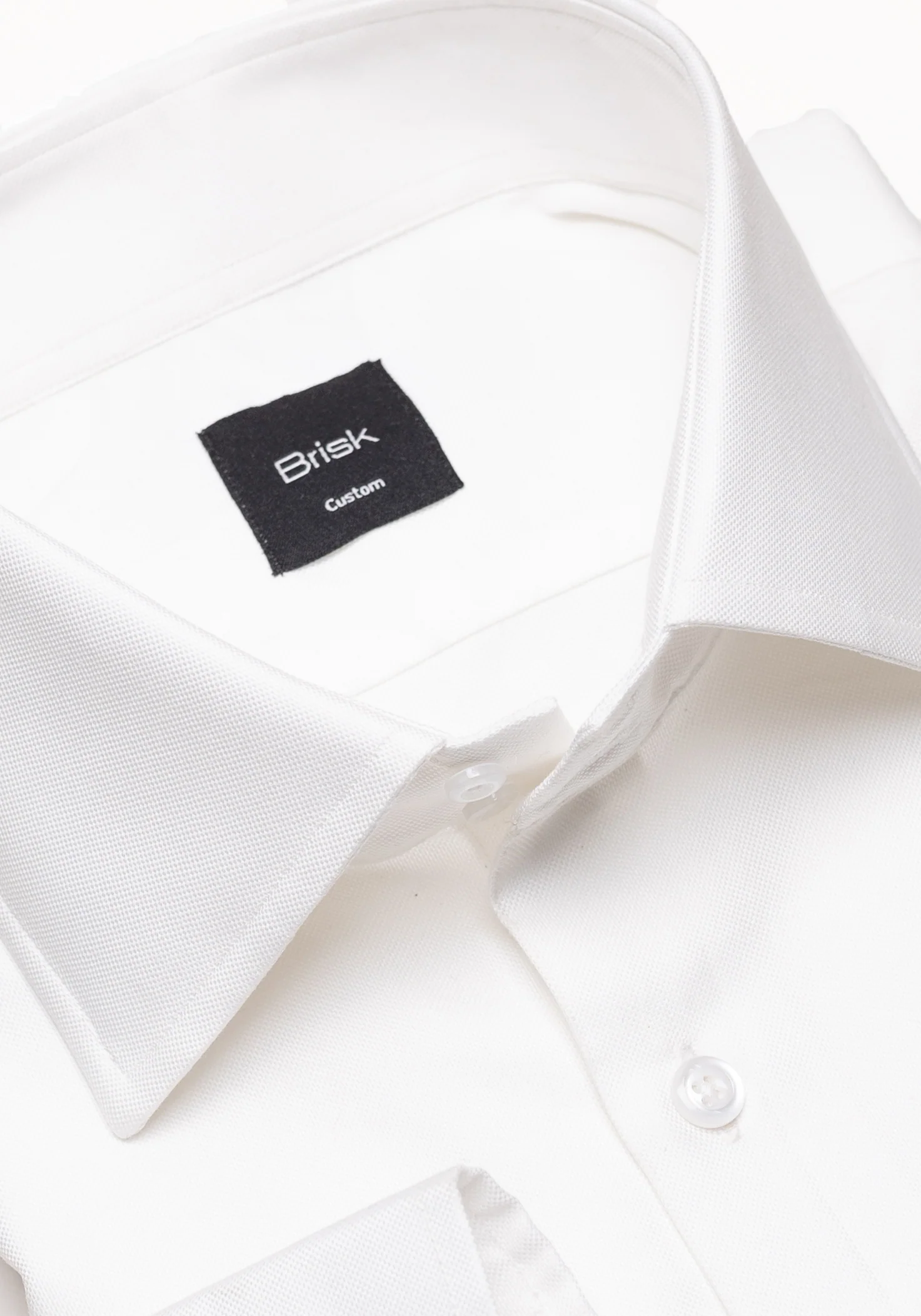 Egyptian Pearl White Pinpoint Shirt - High Cutaway Classic Collar - Image 2