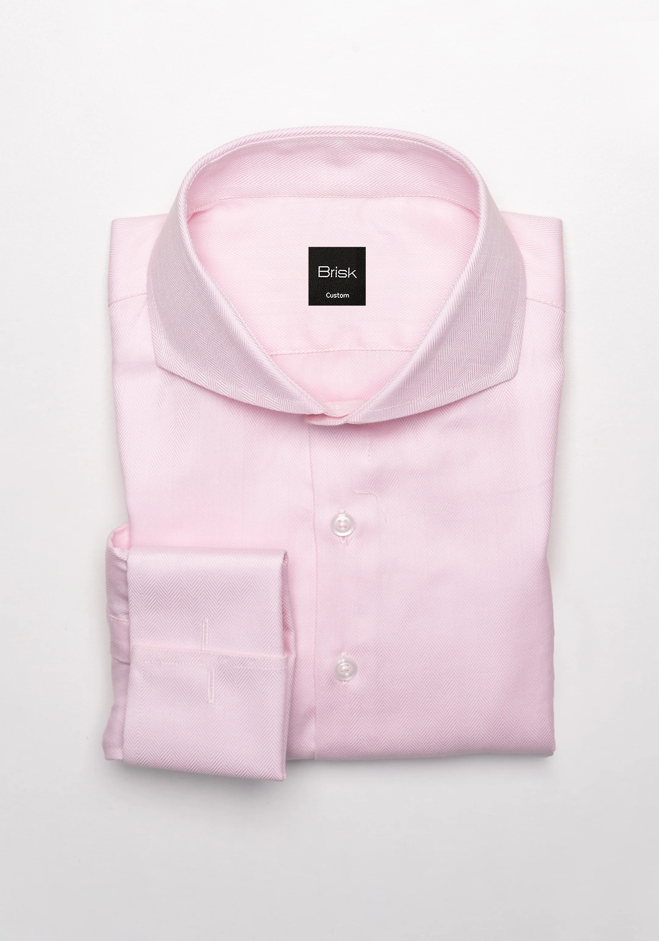 Egyptian Pink Herringbone Wrinkle Resistant Shirt - French Cuffs