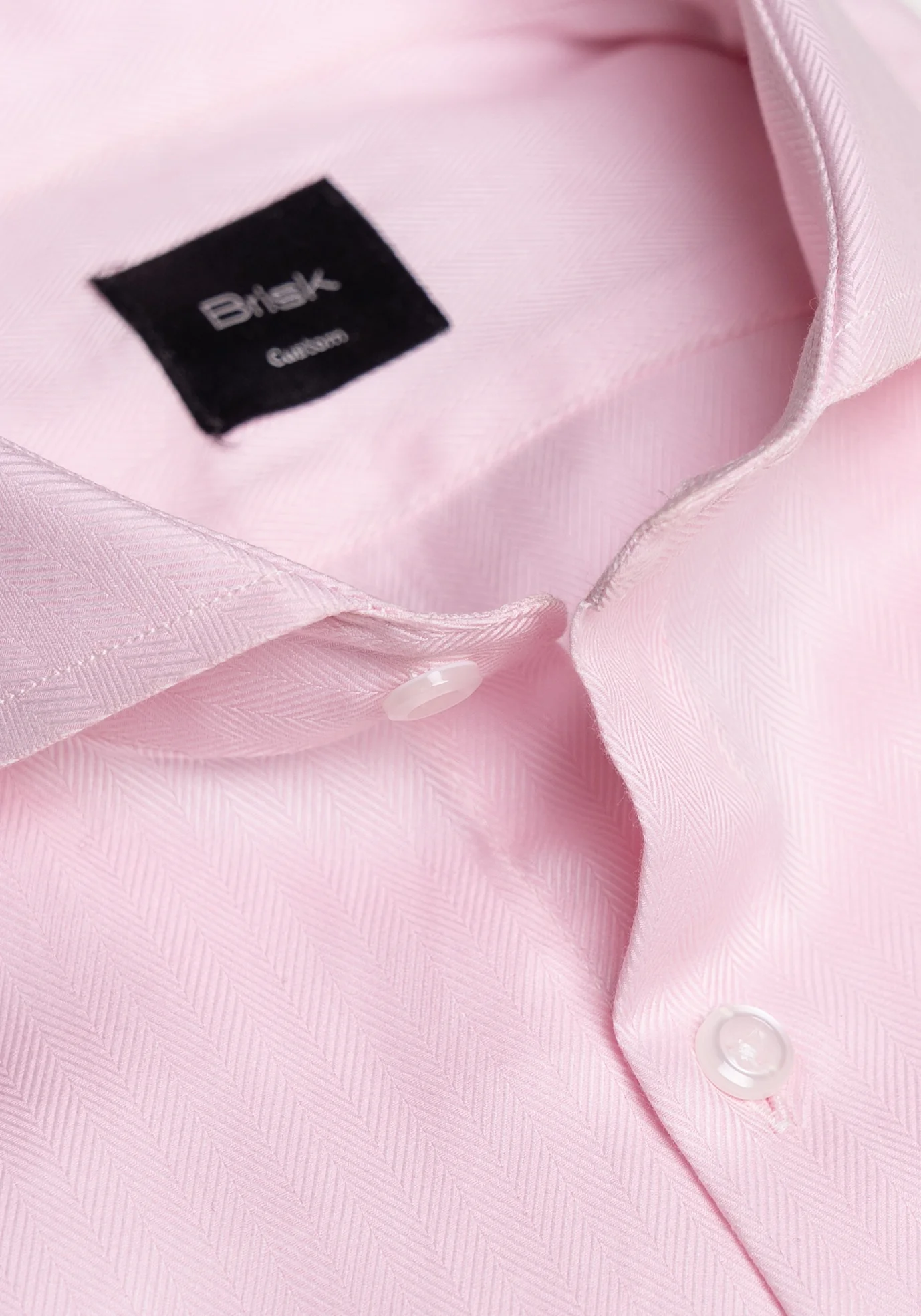 Egyptian Pink Herringbone Wrinkle Resistant Shirt - French Cuffs - Image 2