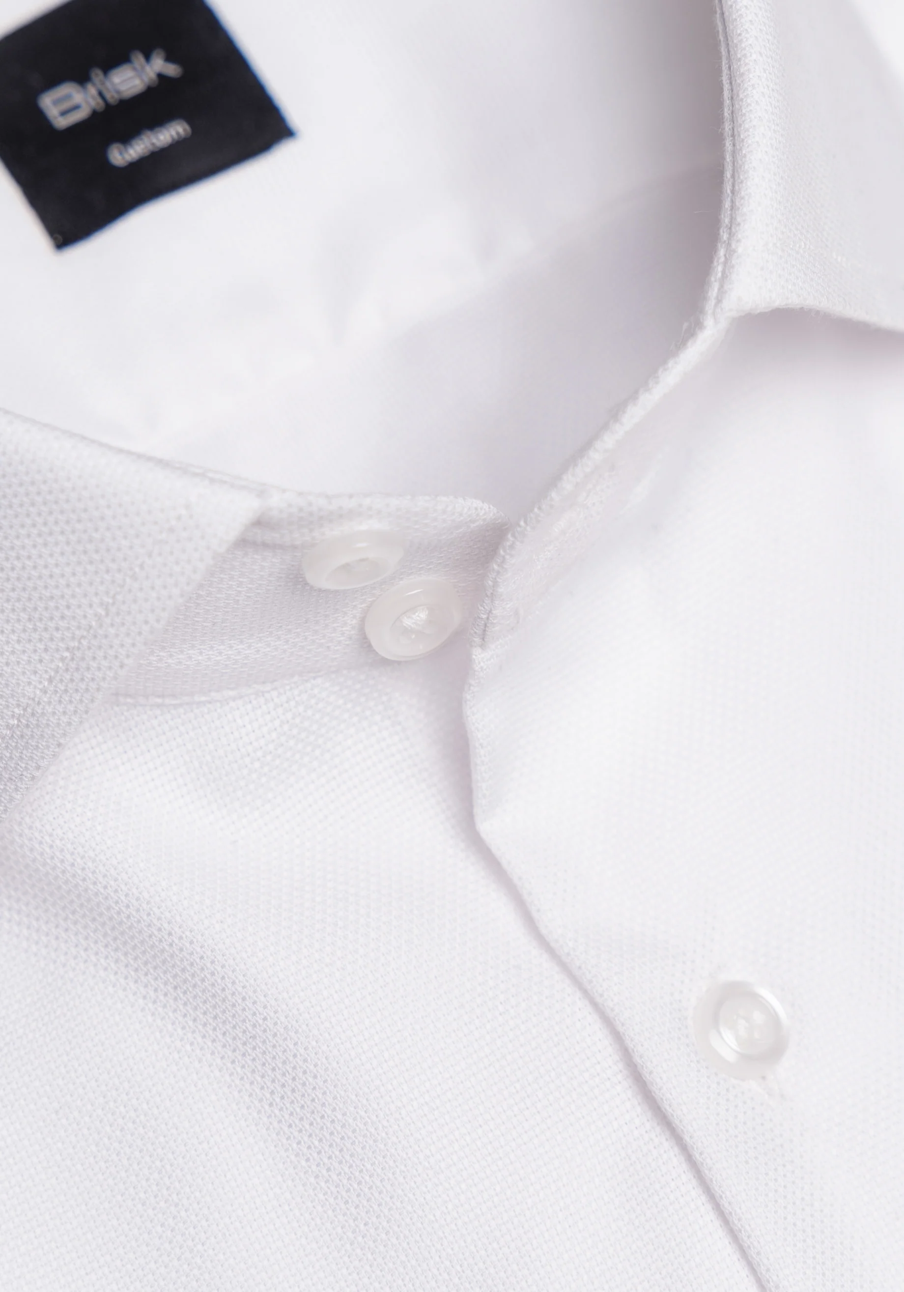 Egyptian White Self Structured Double Button Shirt Unused Sample - Image 3