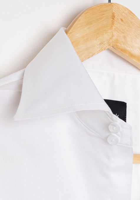 Egyptian White Twill Classic High Collar - French Cuffs - Image 3