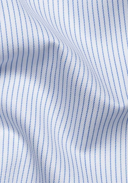 Fine Blue Twill Pencil Stripes - Wrinkle Resistant Unused Sample - Image 2