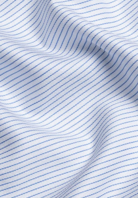 Fine Blue Twill Pencil Stripes - Wrinkle Resistant Unused Sample - Image 3