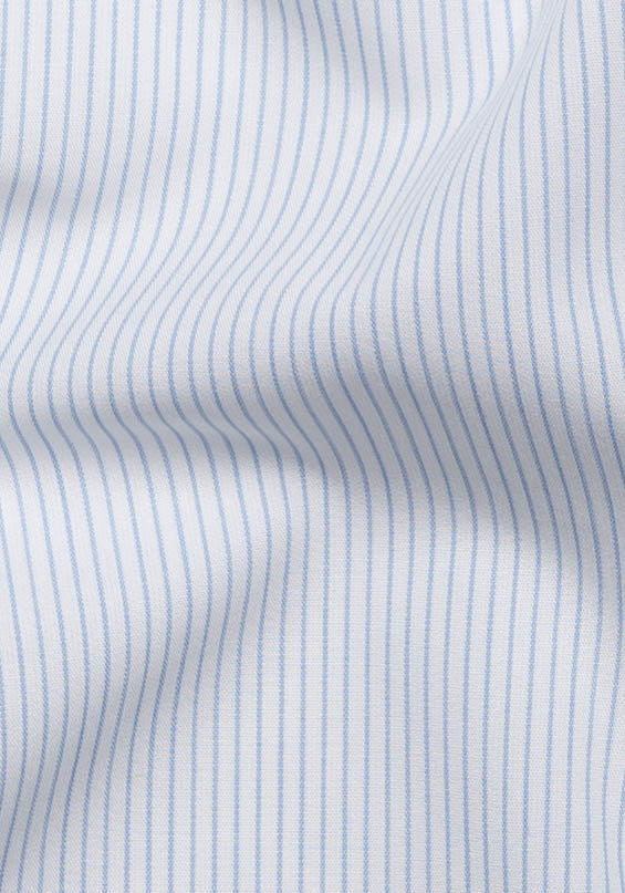 Fine Light Blue Pencil Stripes - Wrinkle Resistant Unused Sample - Image 2