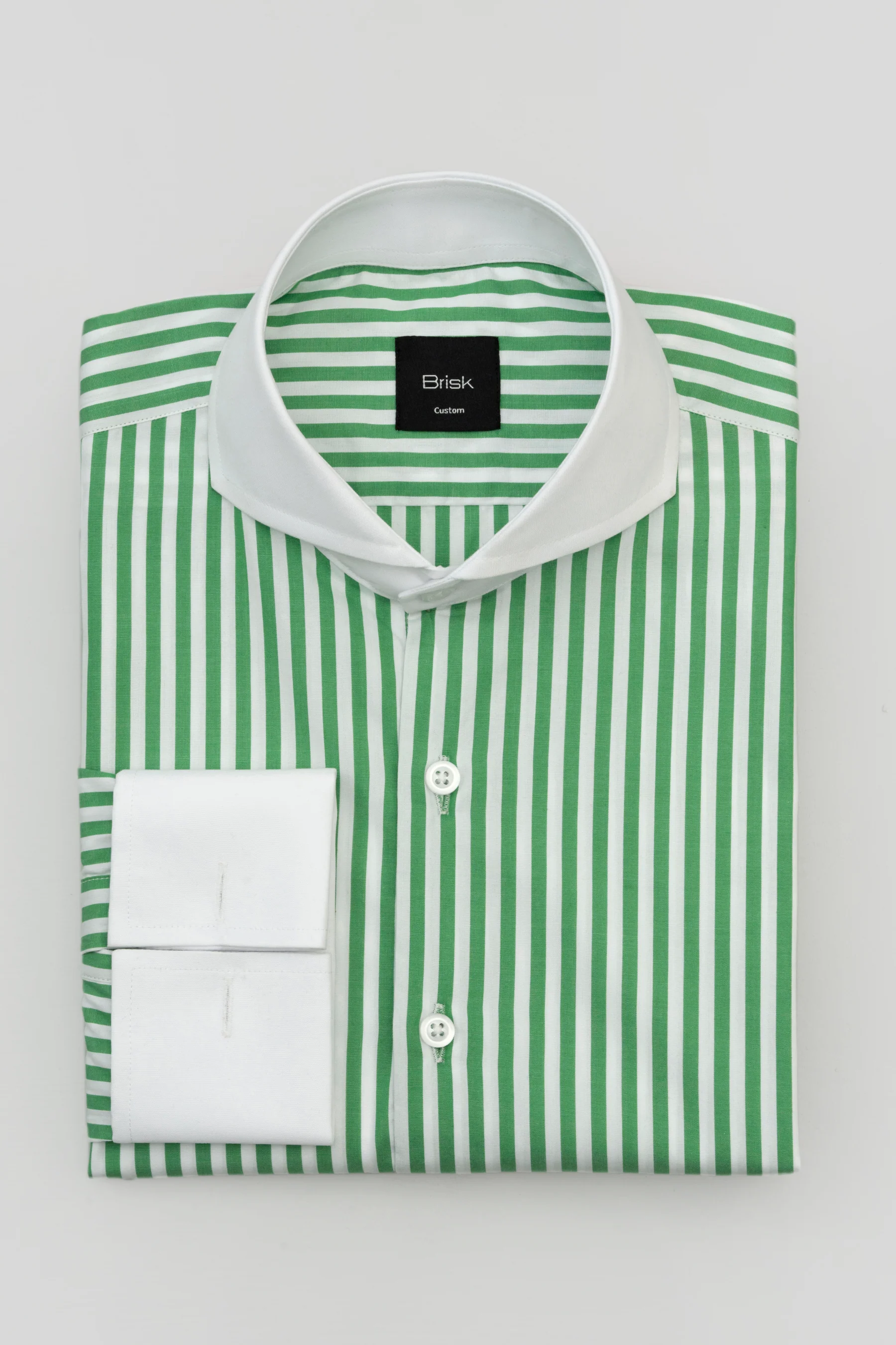 Green Bengal Striped Pima Cotton Shirt - Wrinkle Resistant
