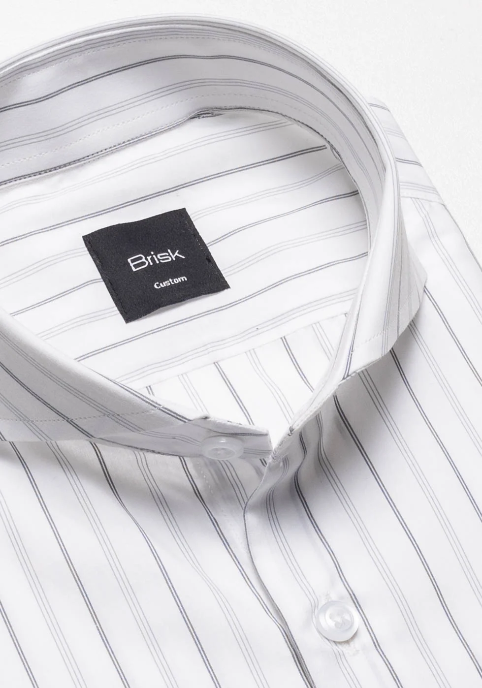 Grey On White Heavy Stretch Stripes Shirt-Easy Care - Image 2