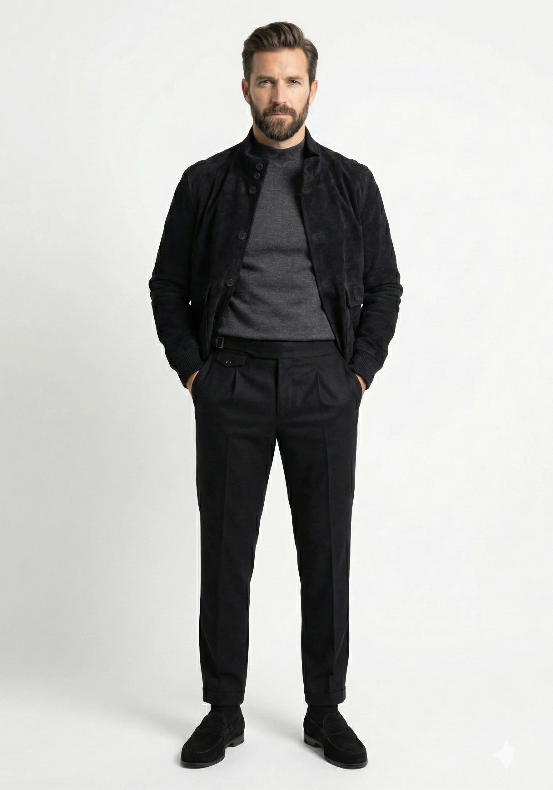 Jet Black Suede Jacket - Image 4