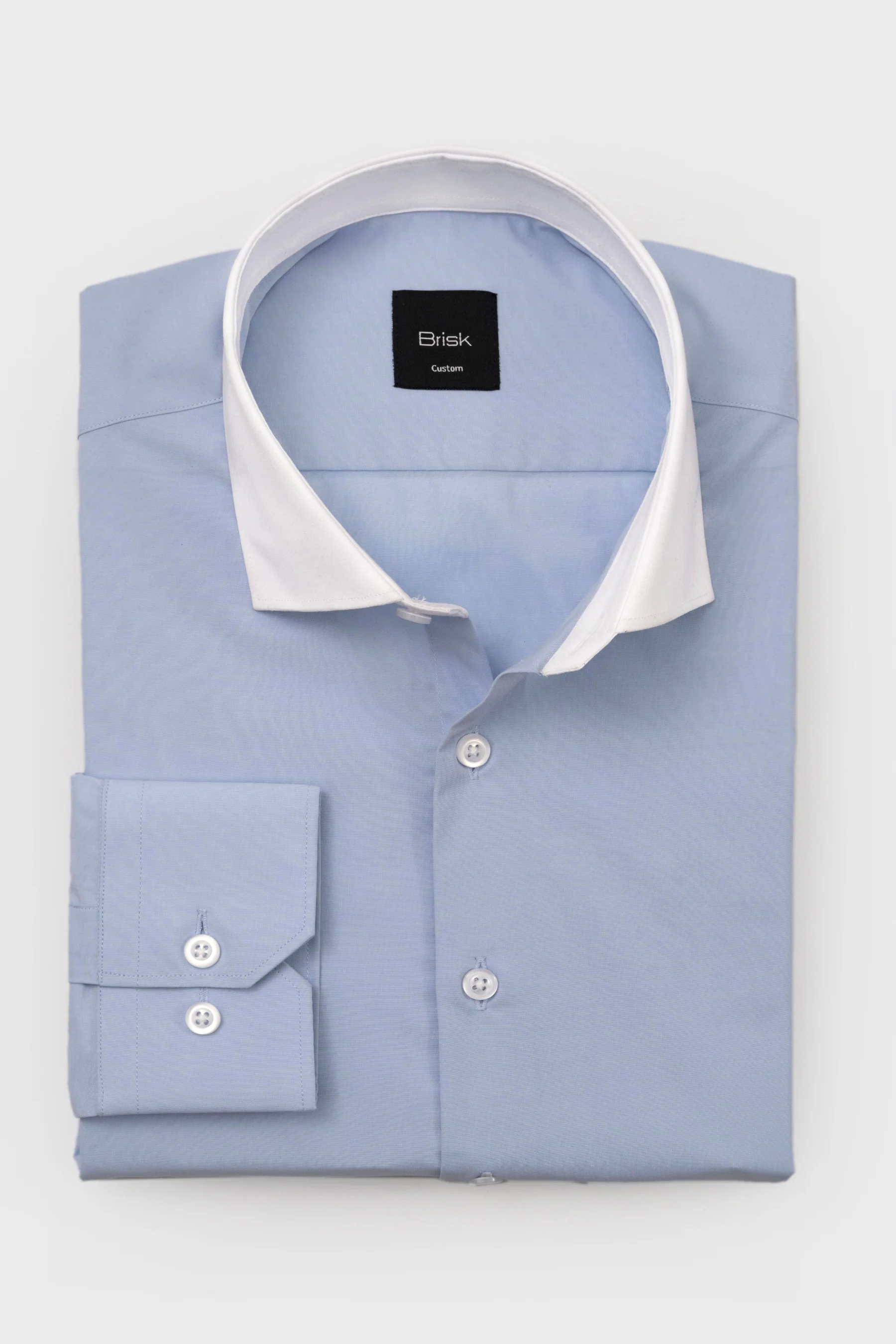 Light Blue Bamboo-Poly Wrinkle-Free Stretch Shirt - Image 2