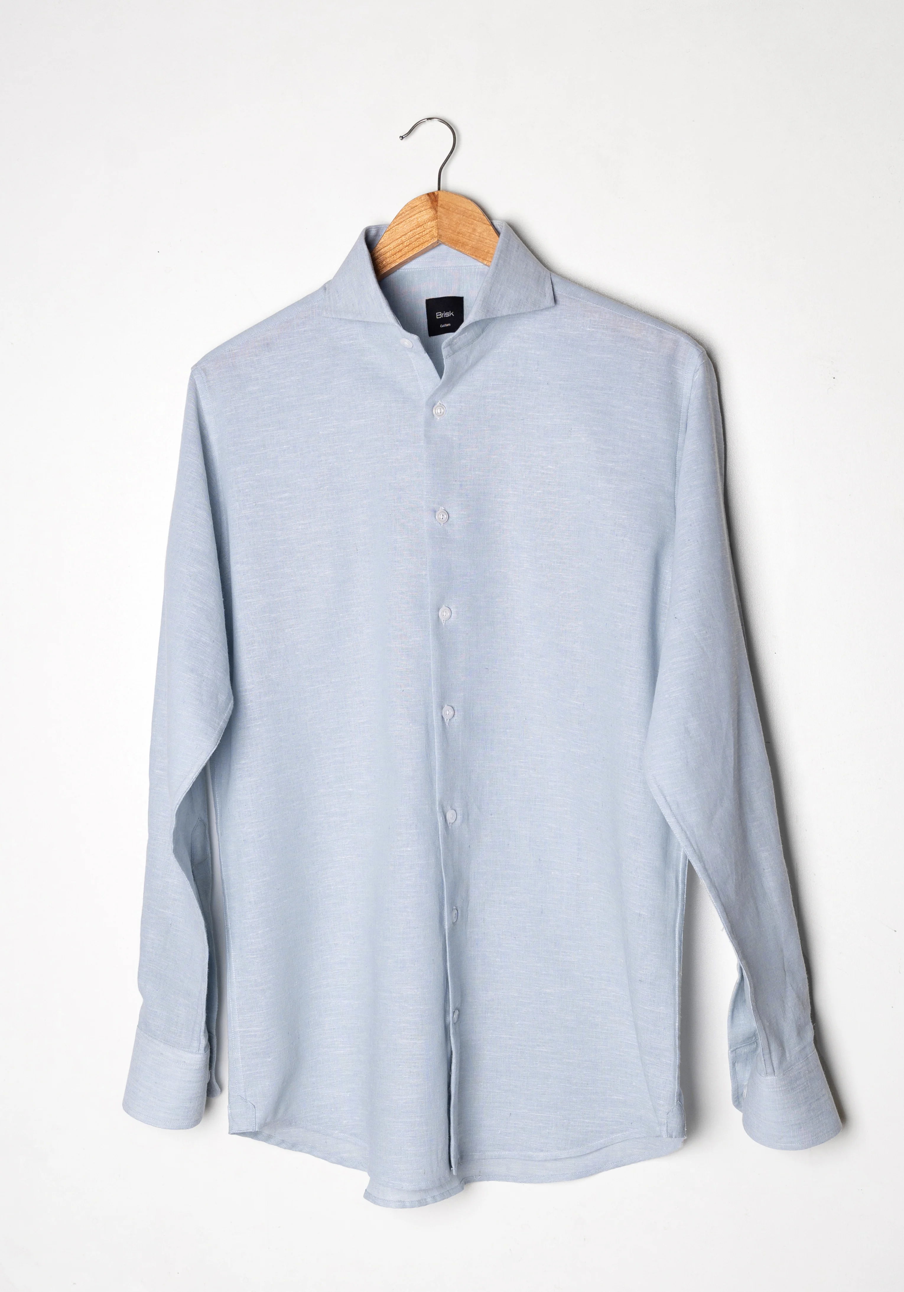 Light Blue Cotton-Linen Shirt - Image 5