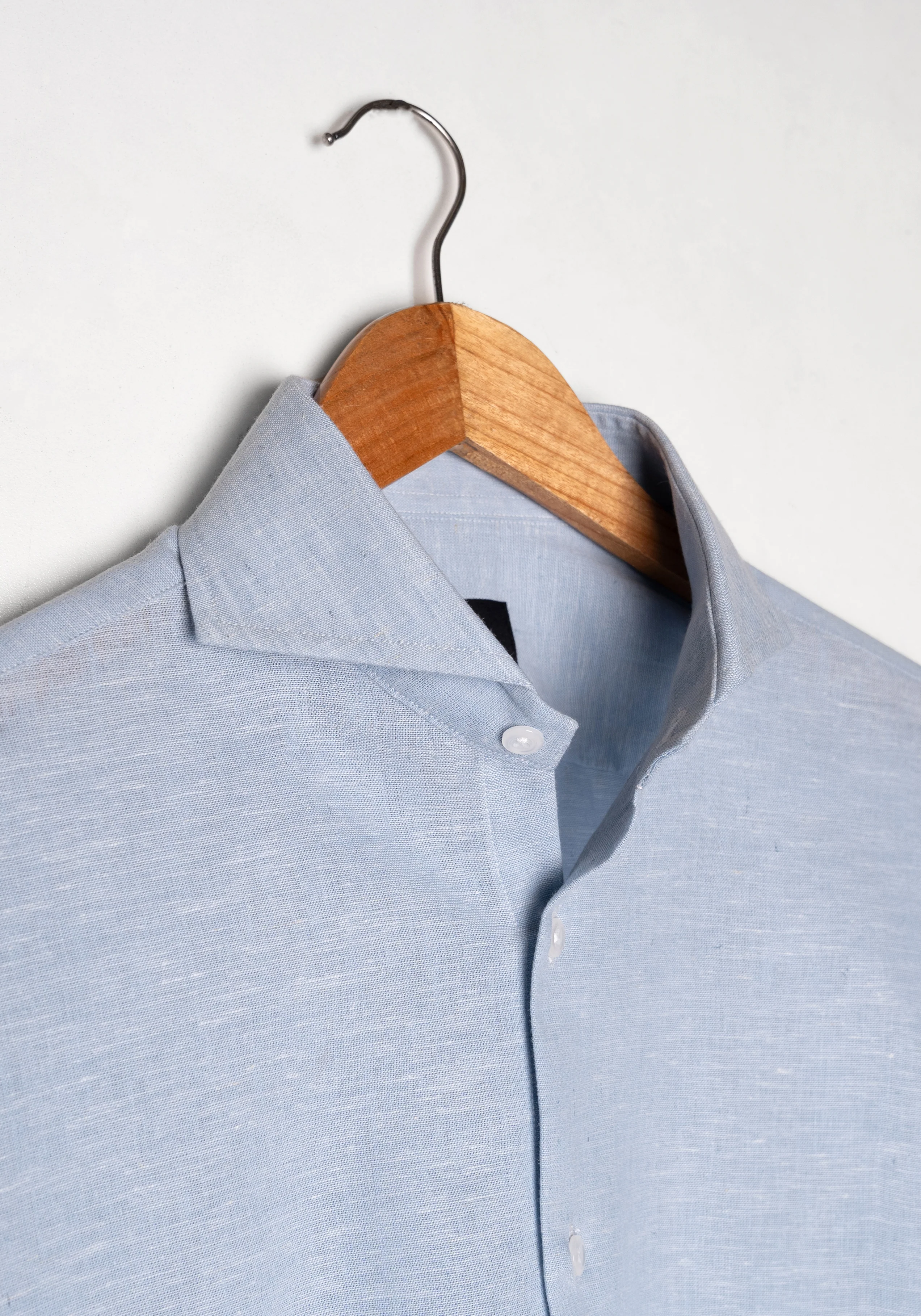 Light Blue Cotton-Linen Shirt - Image 6