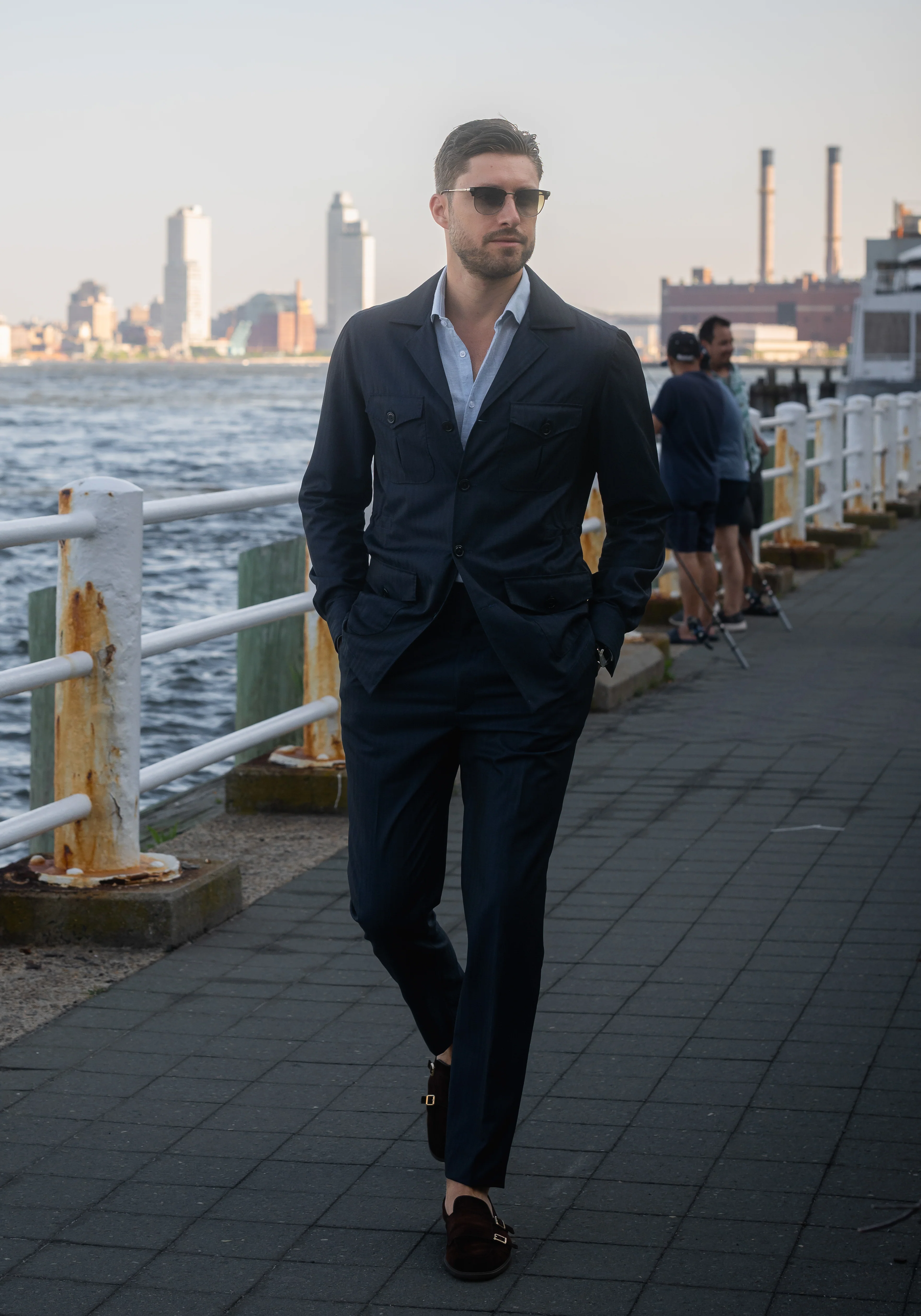 Light Blue Cotton-Linen Shirt - Cutaway Classic Collar - Image 5