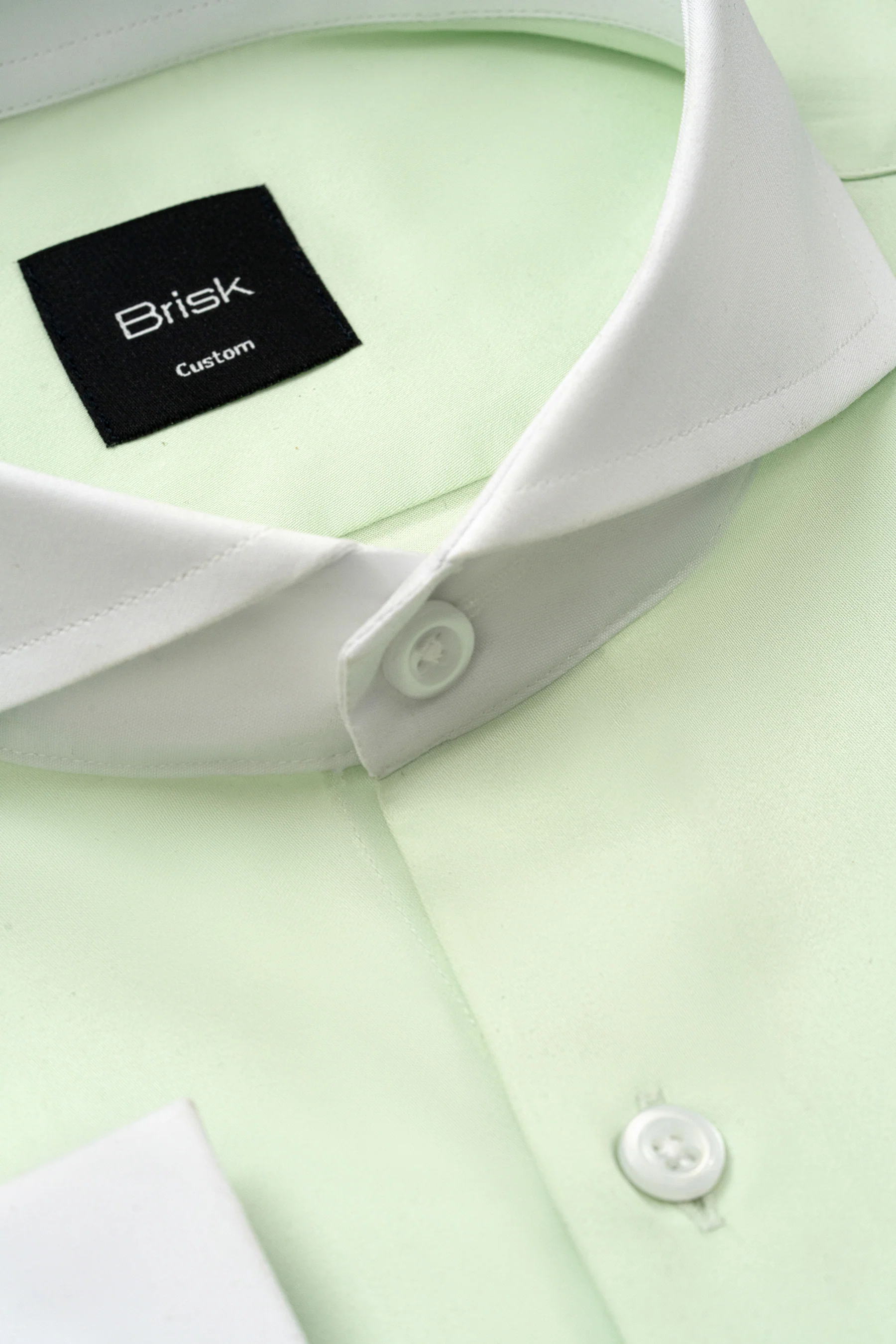 Light Green Easy-Care Sateen Shirt - Image 5