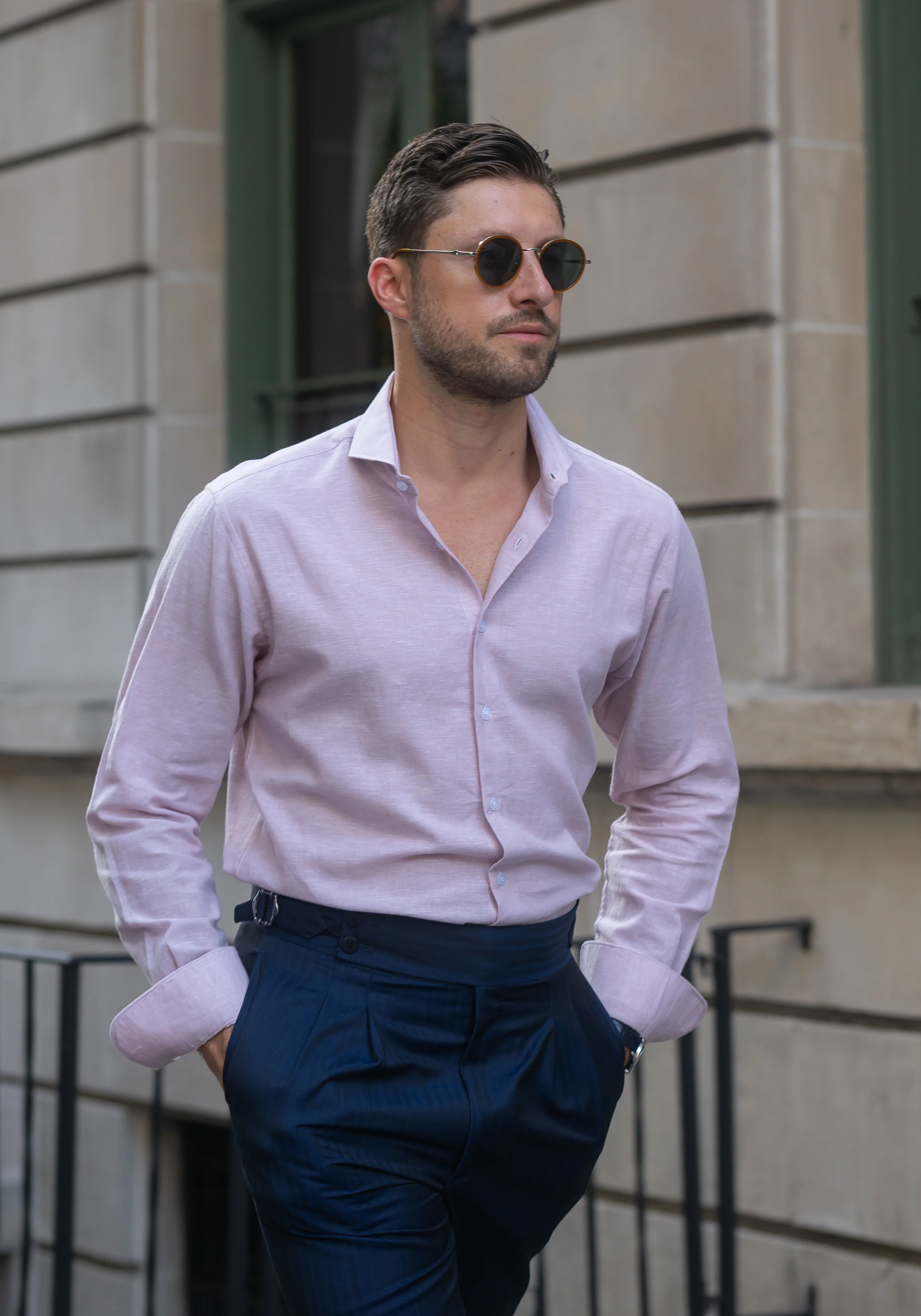 Light Pink Cotton-Linen Shirt - Image 3