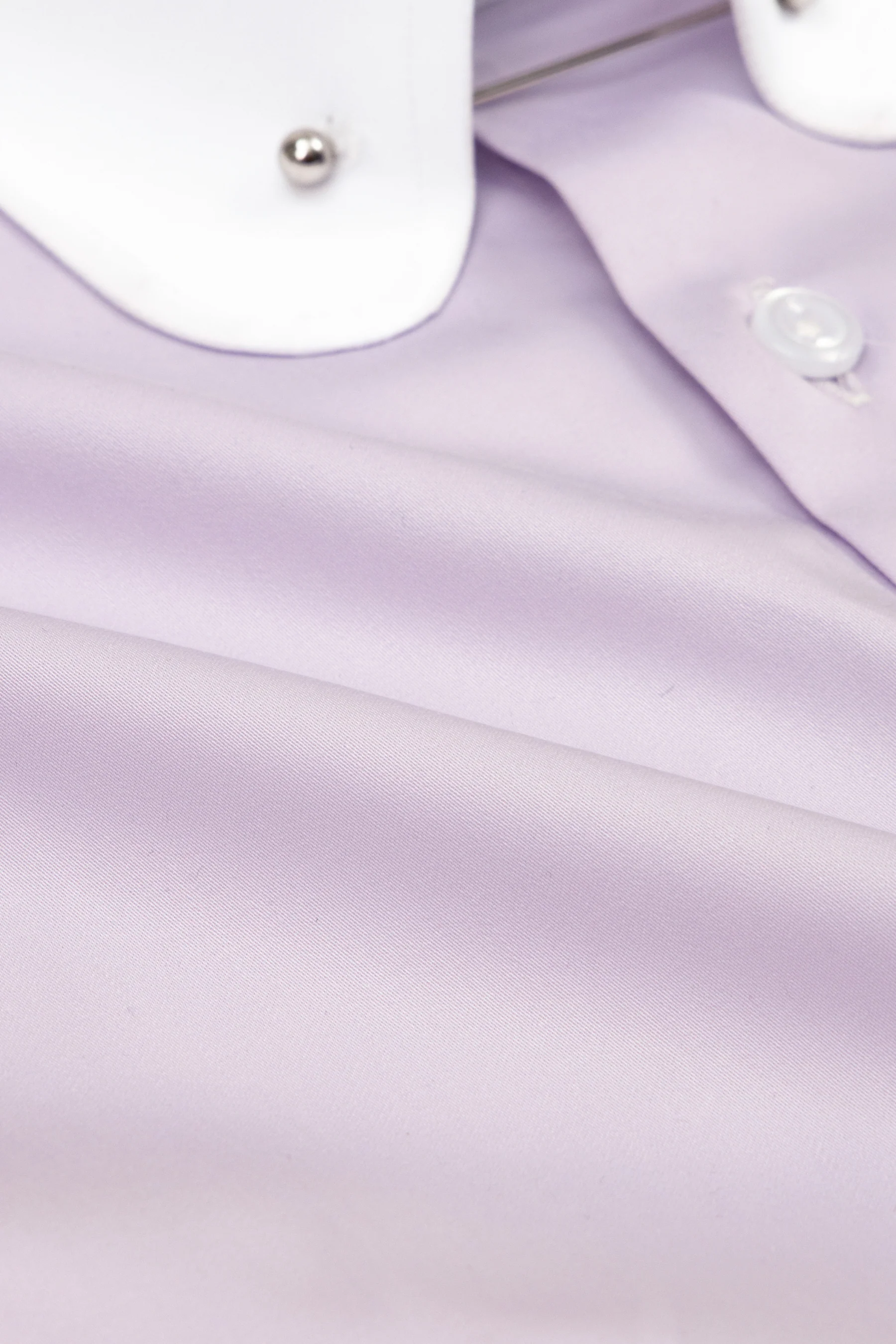 Lilac Easy-Care Sateen Club Pin Collar Shirt - Image 3