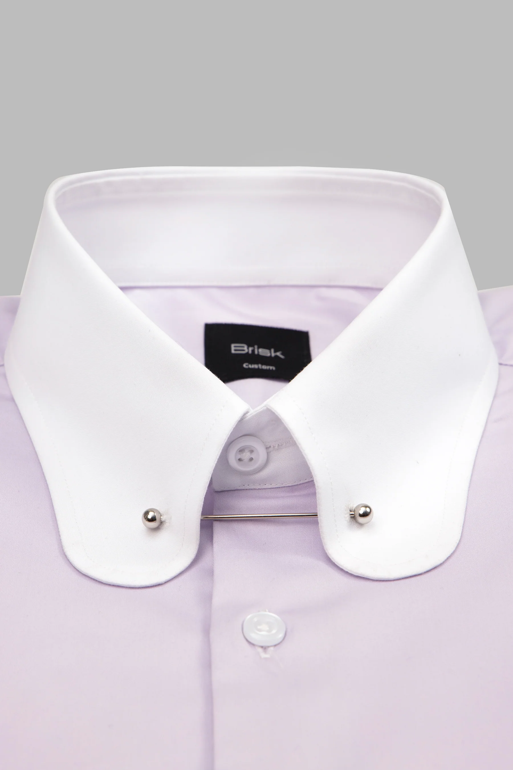 Lilac Easy-Care Sateen Club Pin Collar Shirt - Image 5