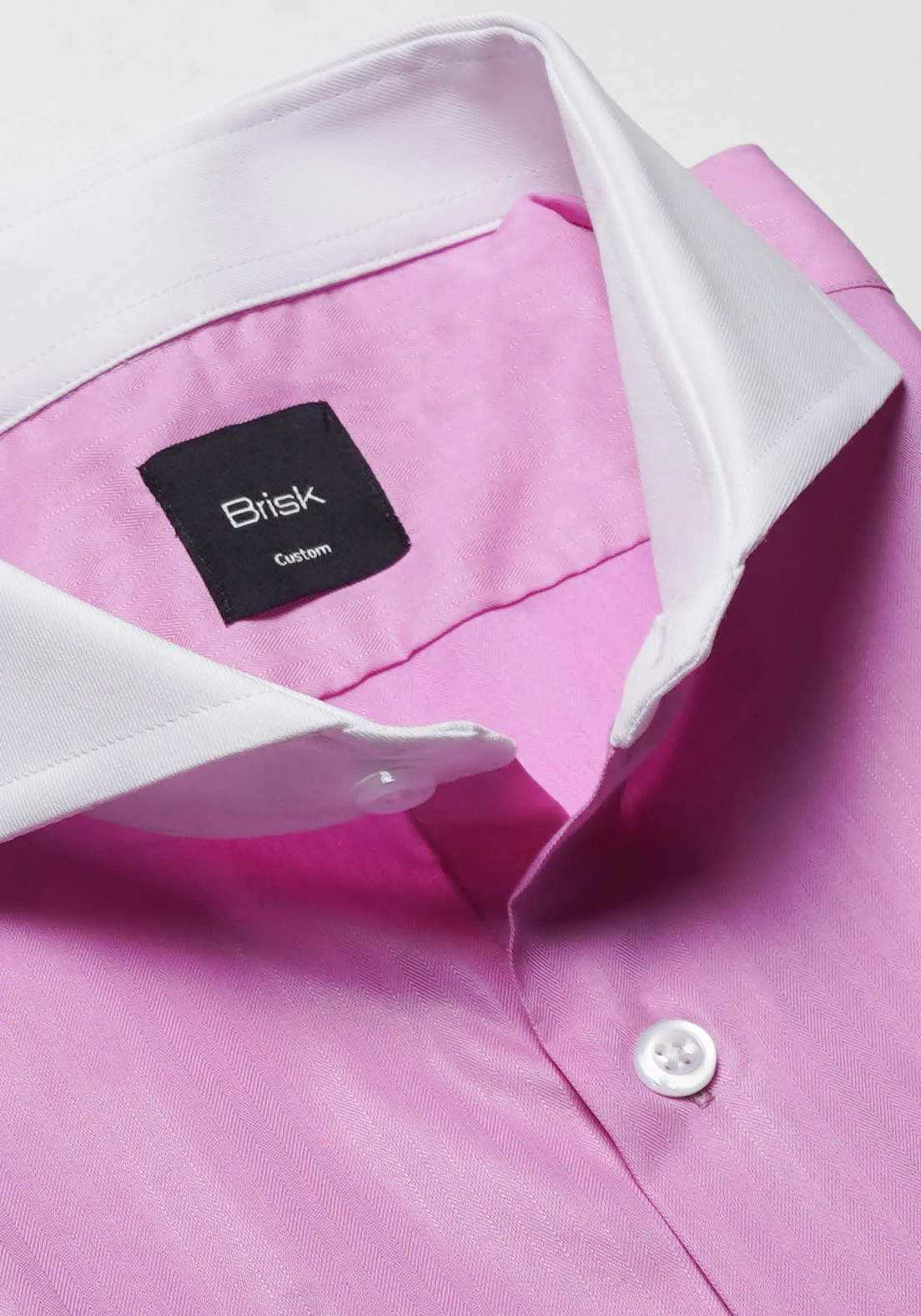 Magenta Herringbone Cotton-Poly Shirt - Image 2