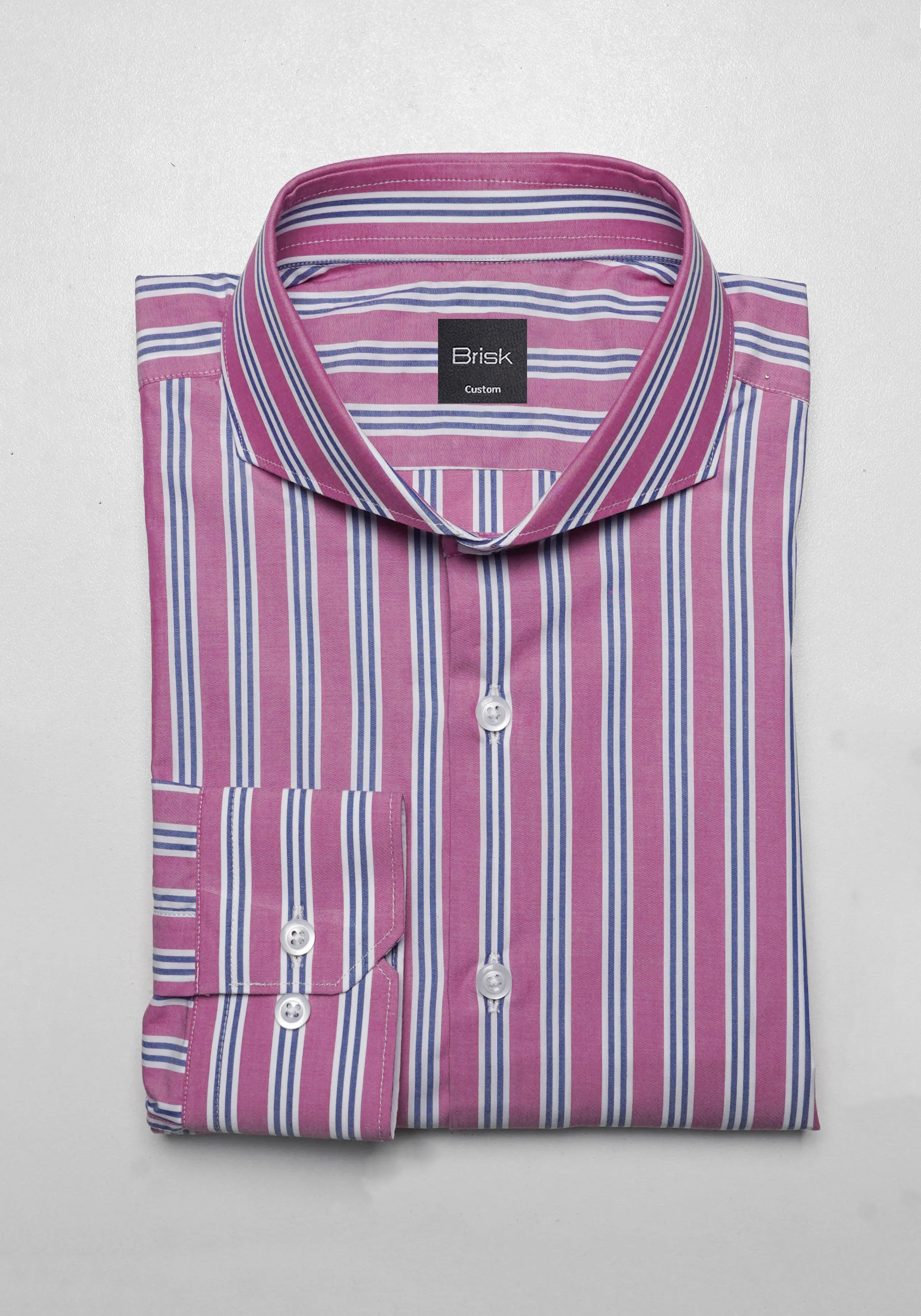 Magenta Multi Track Stripes Shirt