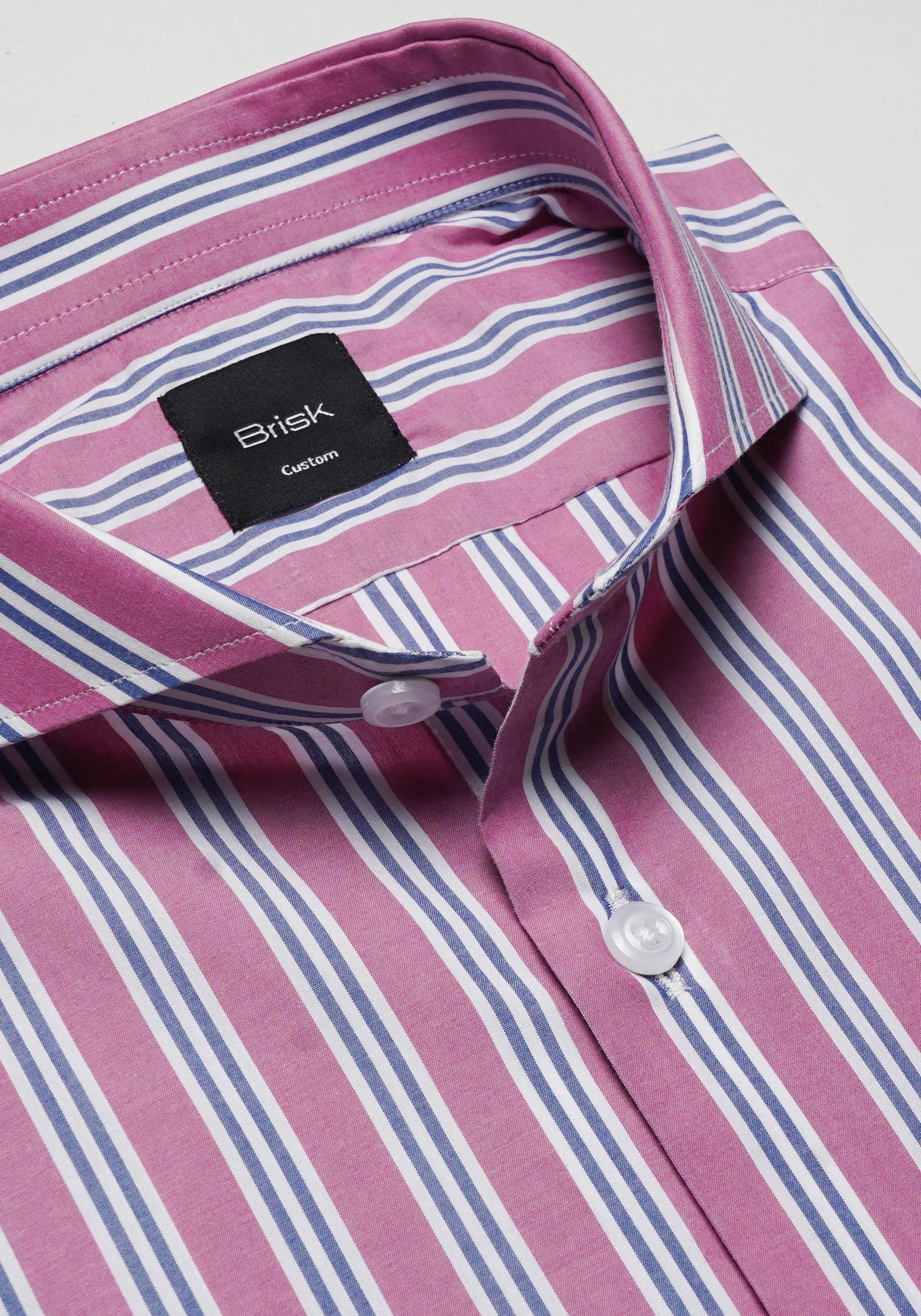 Magenta Multi Track Stripes Shirt - Image 2