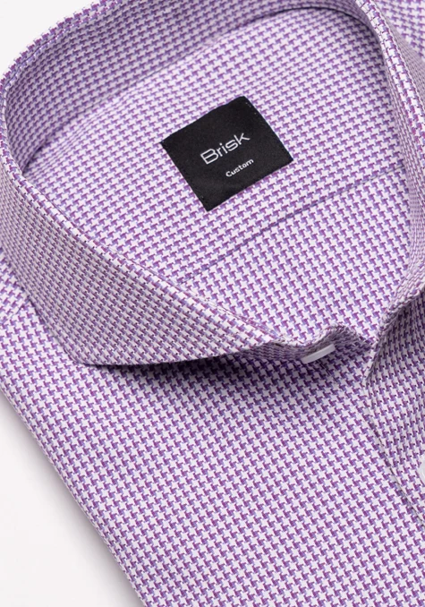 Mauve Structured Houndstooth Shirt