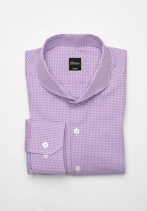 Mauve Structured Houndstooth Shirt - Image 2