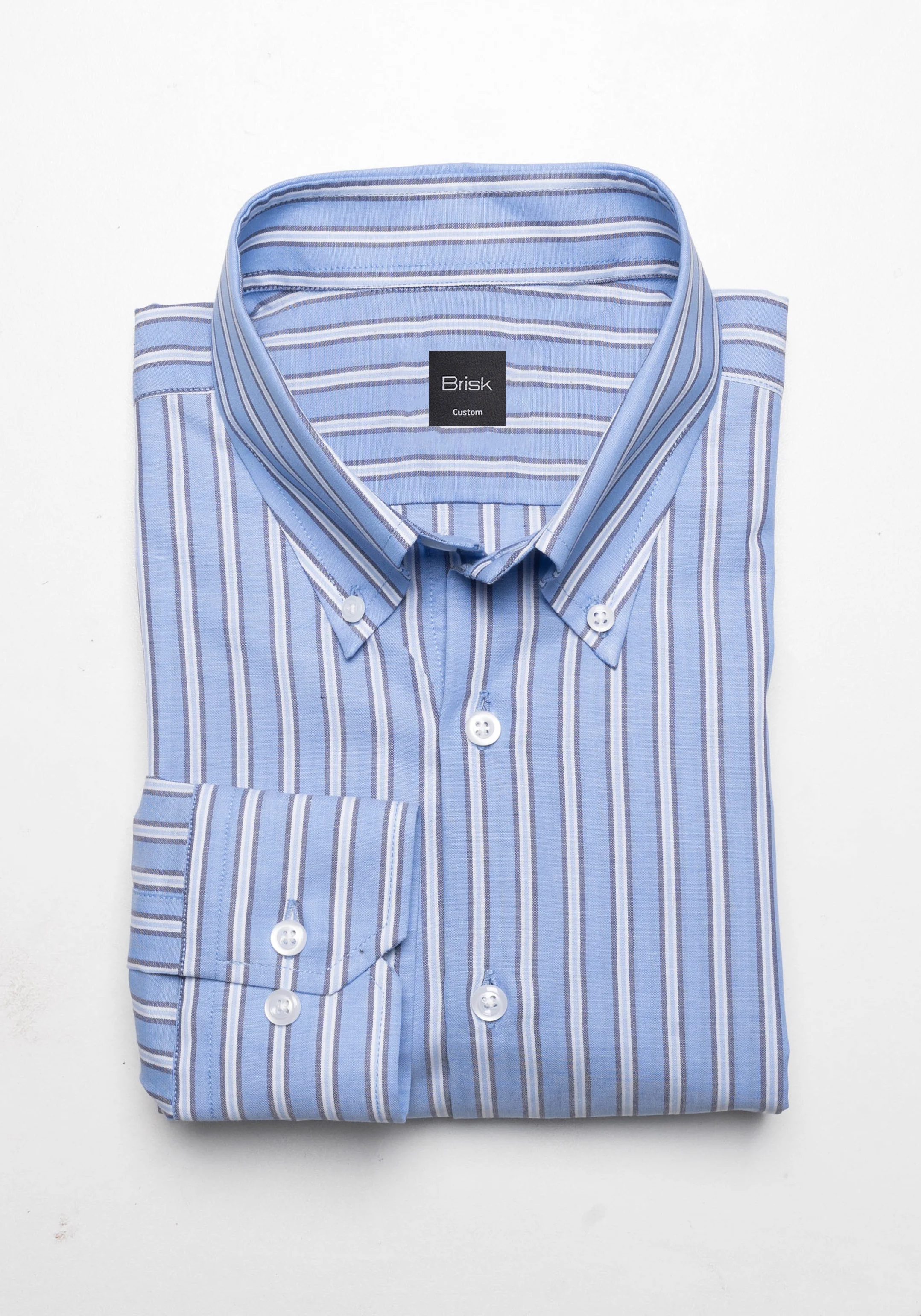 Multi Blue Bold Stripes Shirt-Cotton Linen